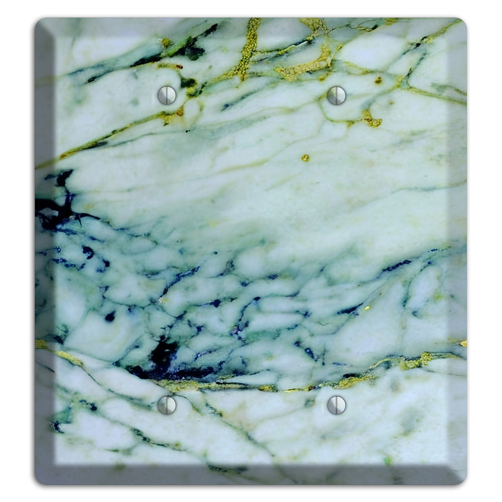 White, Green and Blue Marble 2 Blank Wallplate
