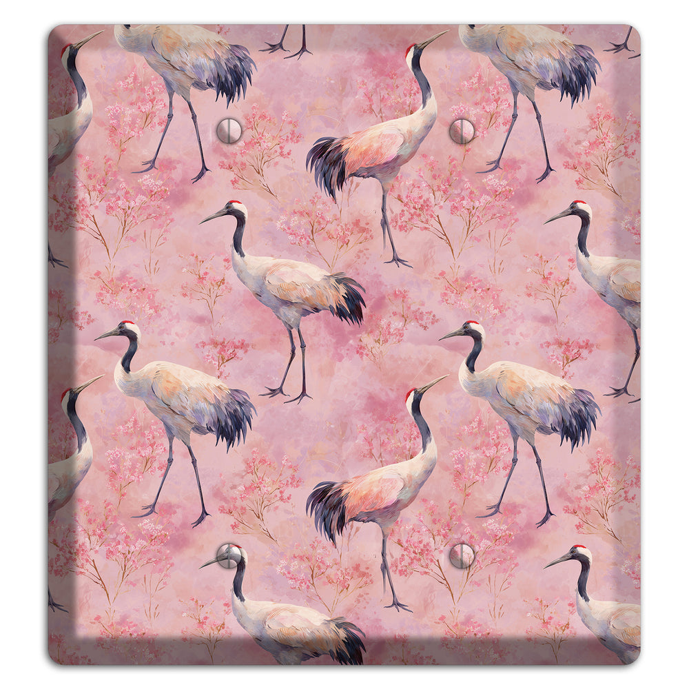 Blush Crane Reverie 2 Blank Wallplate