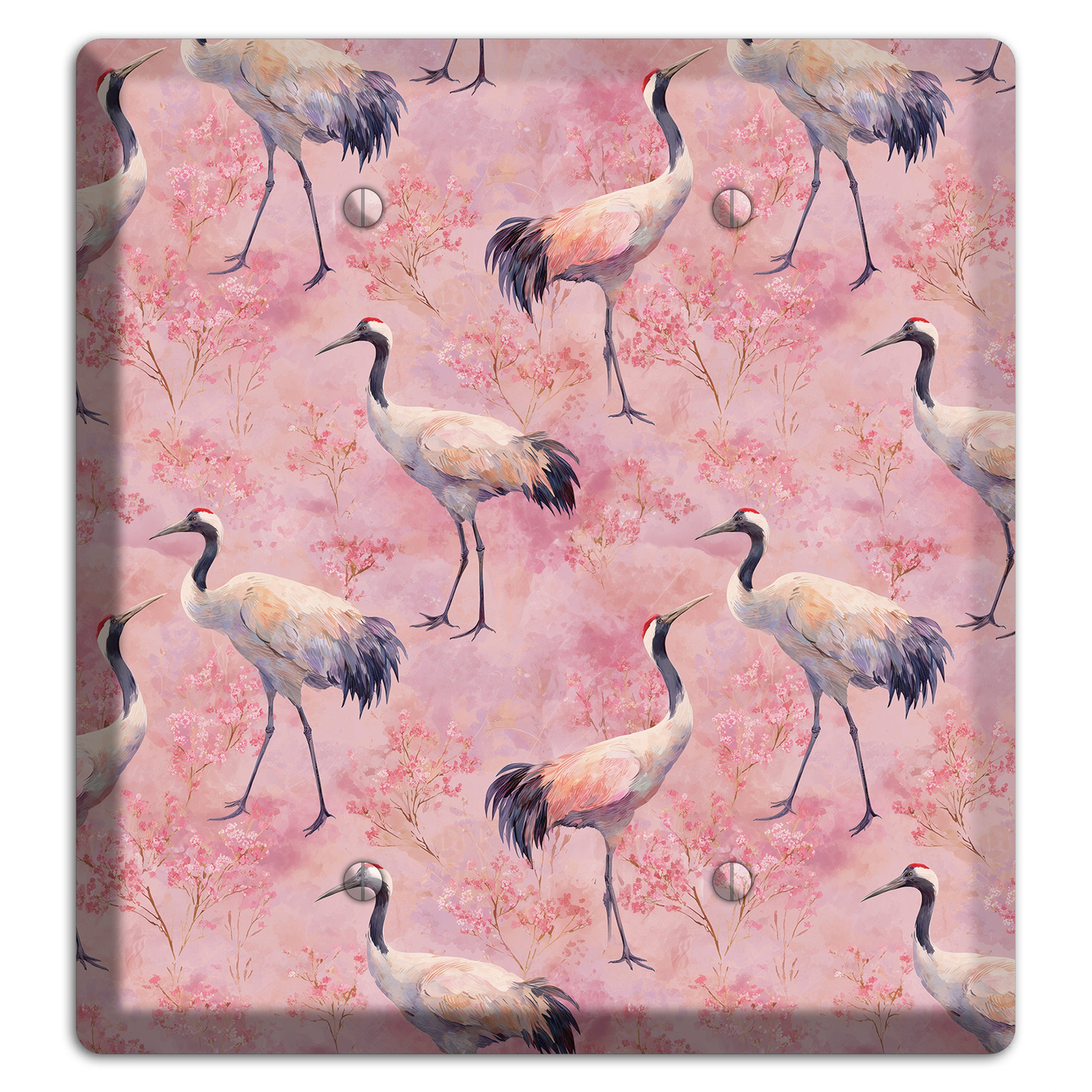 Blush Crane Reverie 2 Blank Wallplate