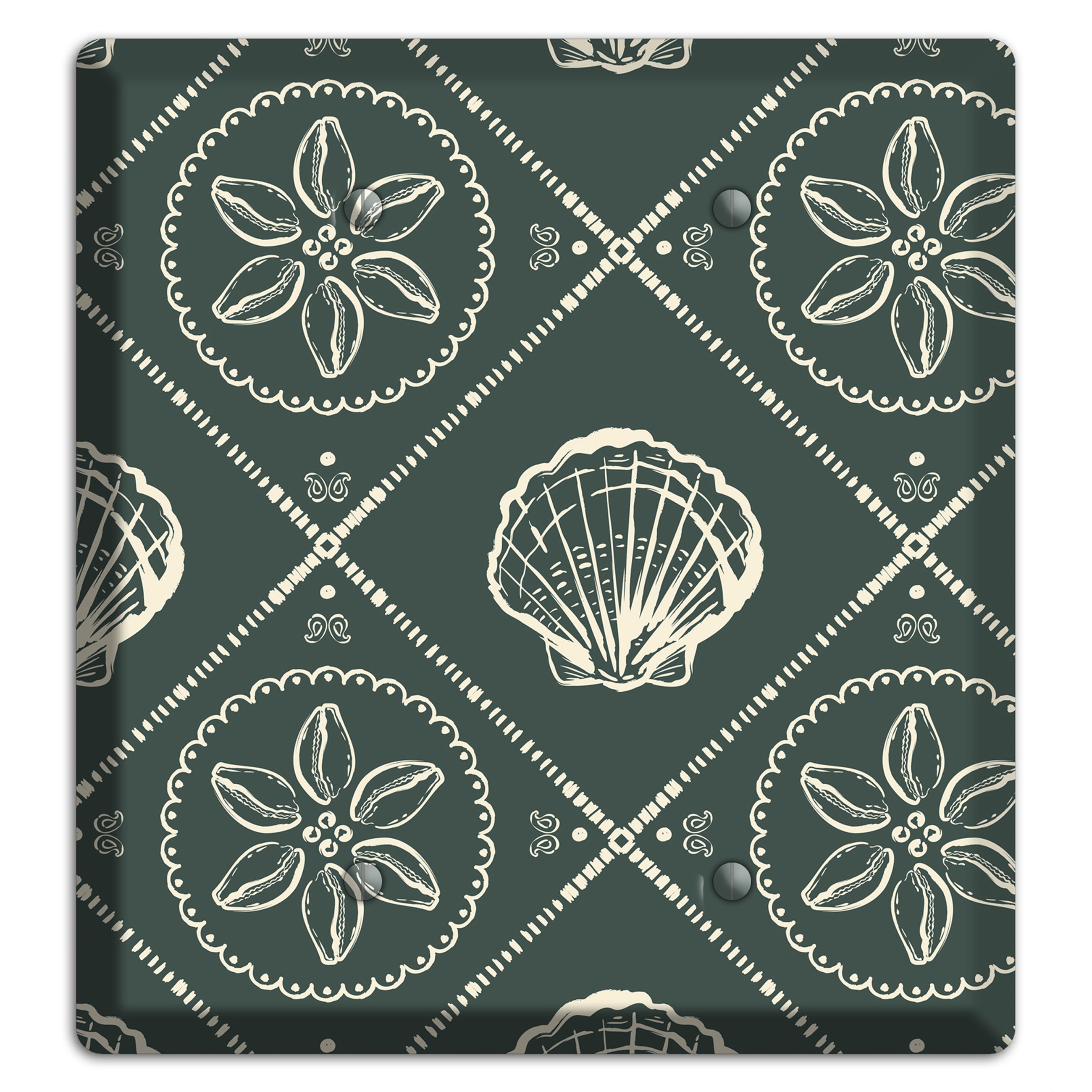 Slate Cowrie Medallion 2 Blank Wallplate