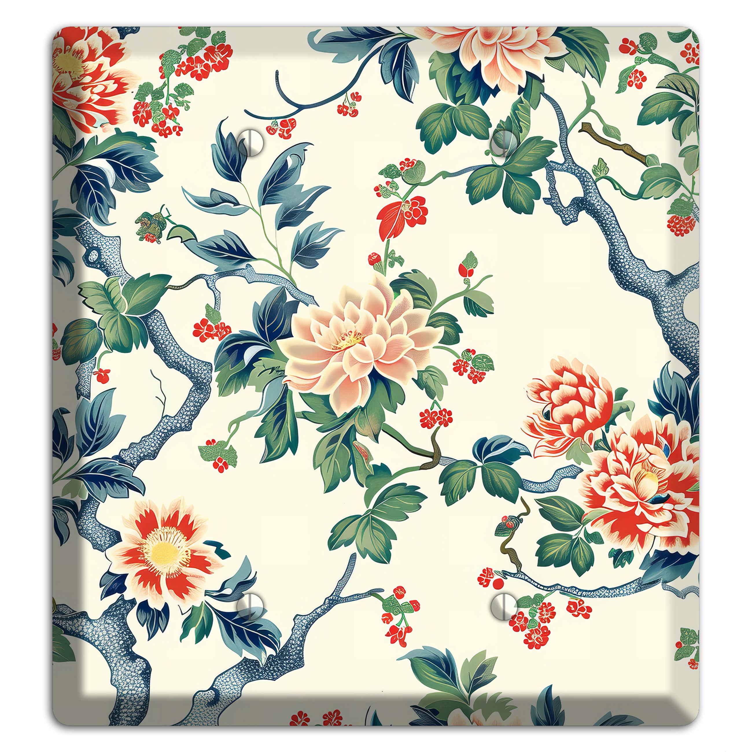 Peony & Branch 2 Blank Wallplate