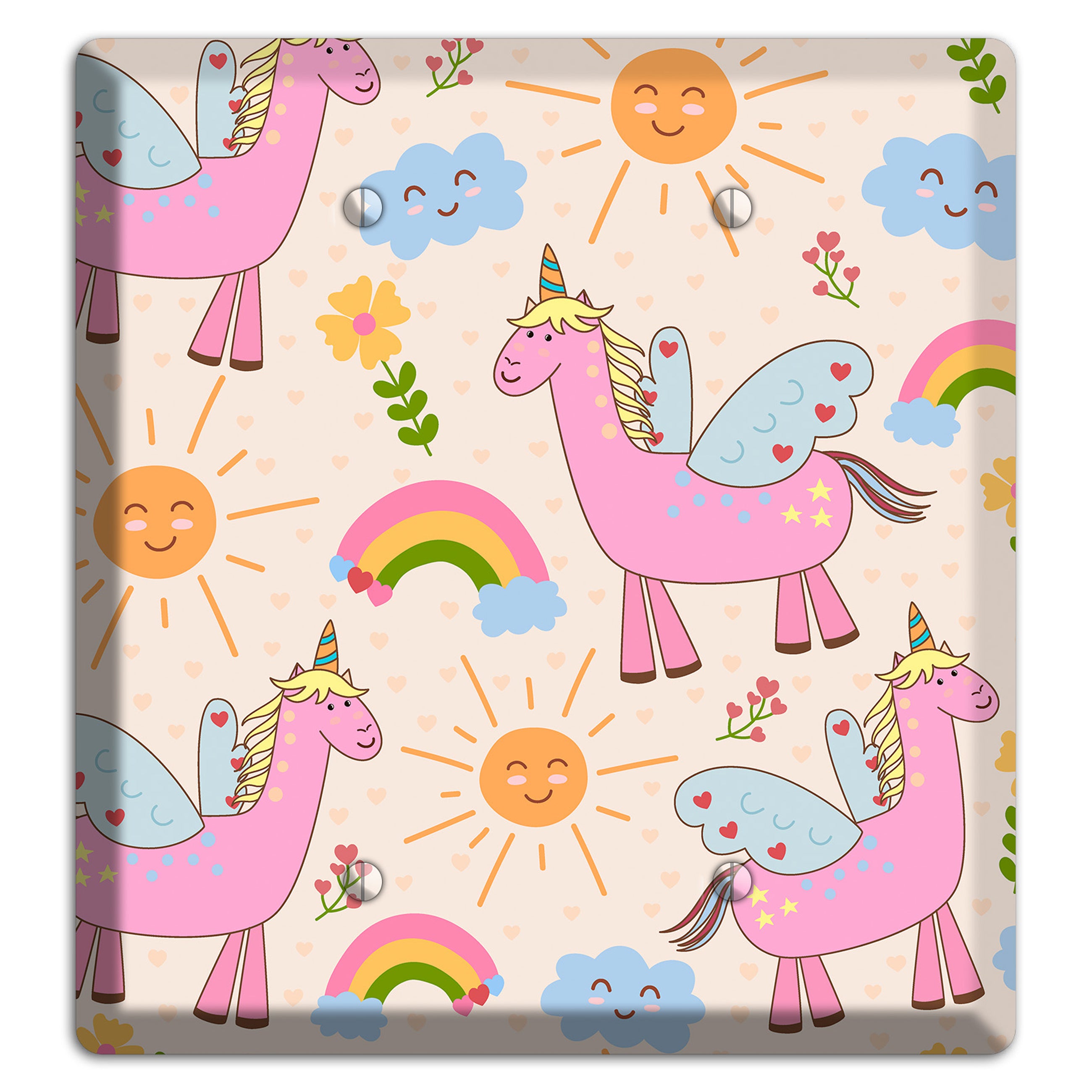 Magic Meadow (Peach) 2 Blank Wallplate