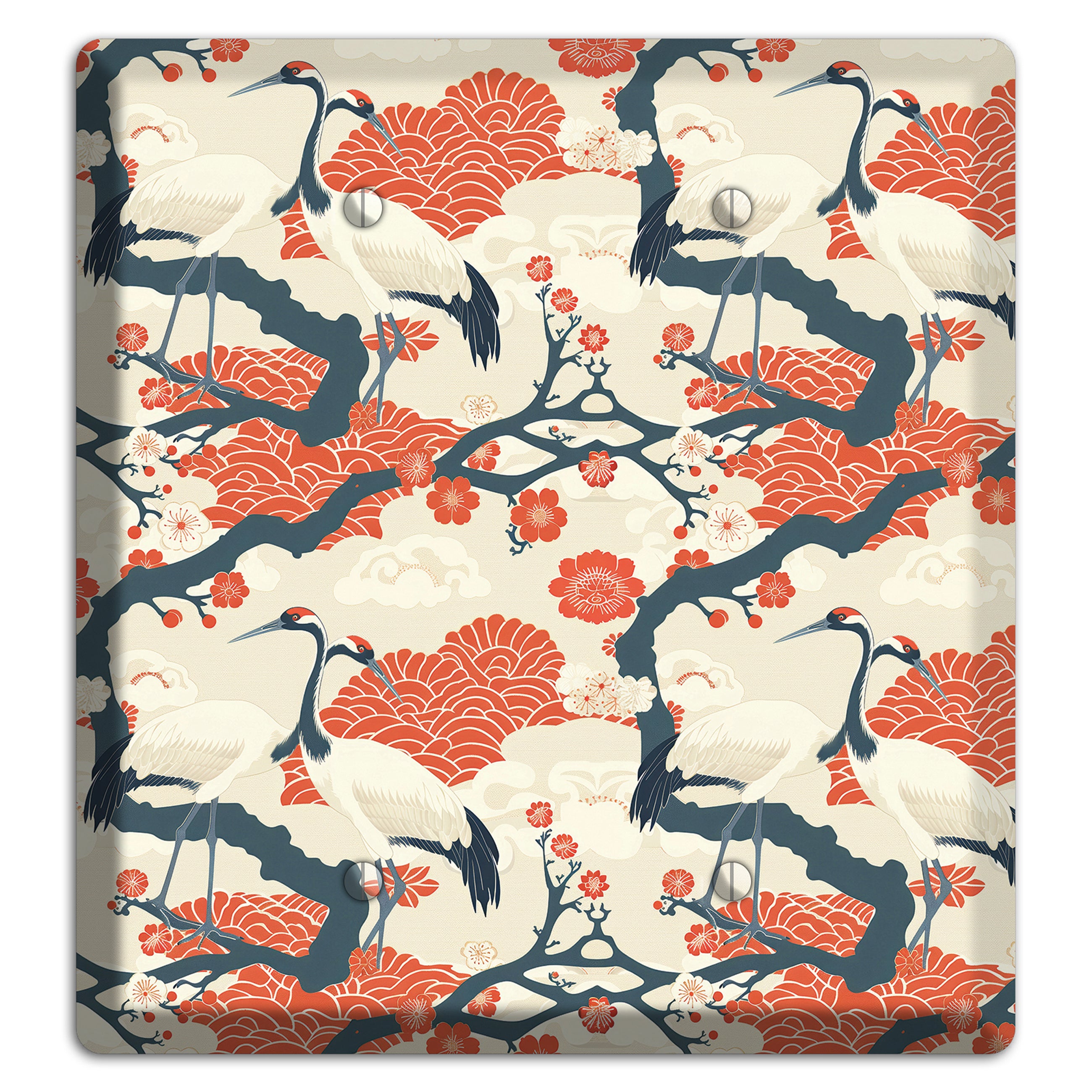 Vermillion Crane Court 2 Blank Wallplate