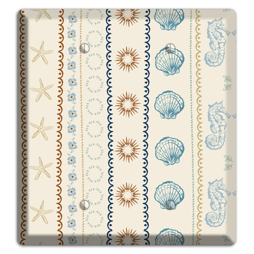 Ivory Seahorse Stripe 2 Blank Wallplate