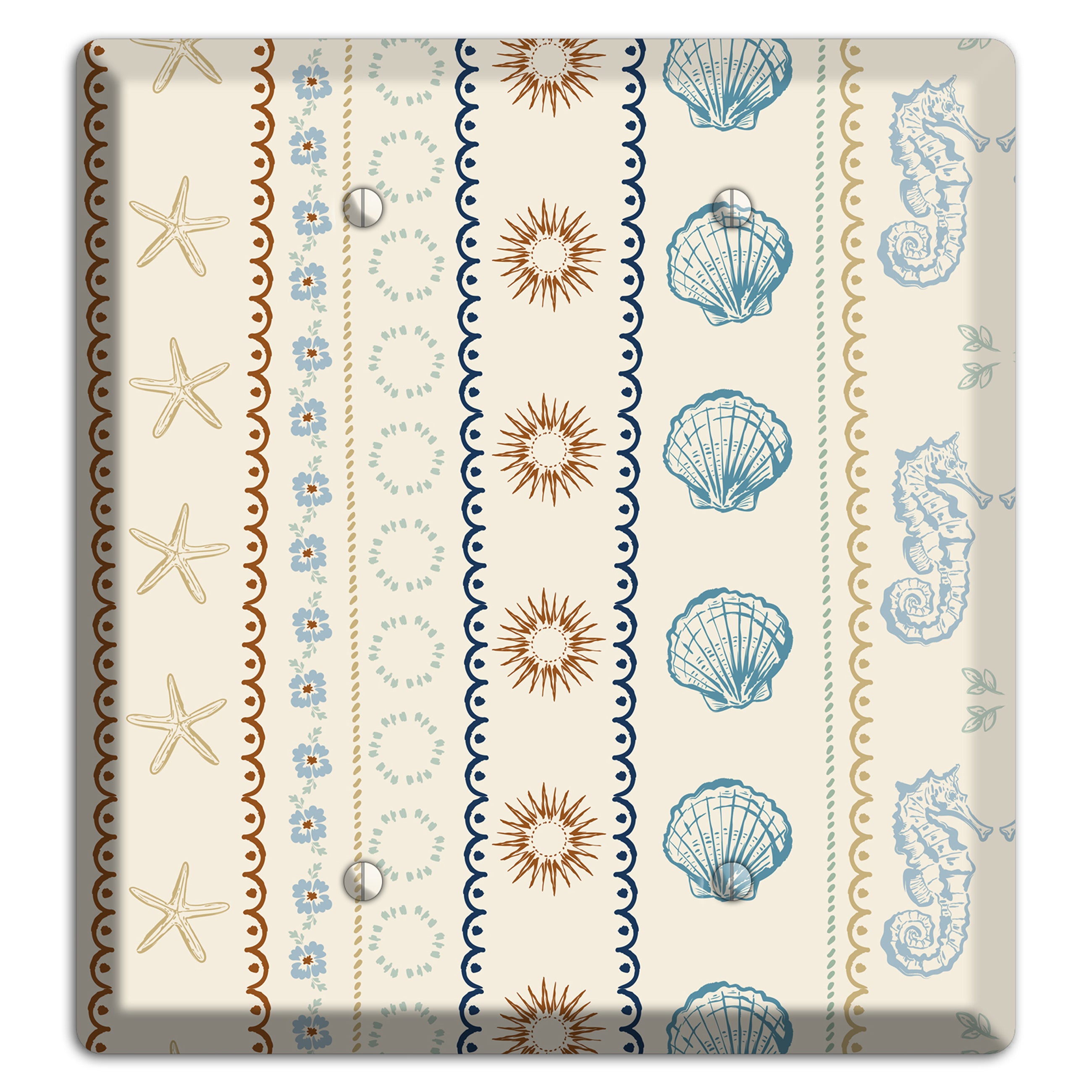 Ivory Seahorse Stripe 2 Blank Wallplate