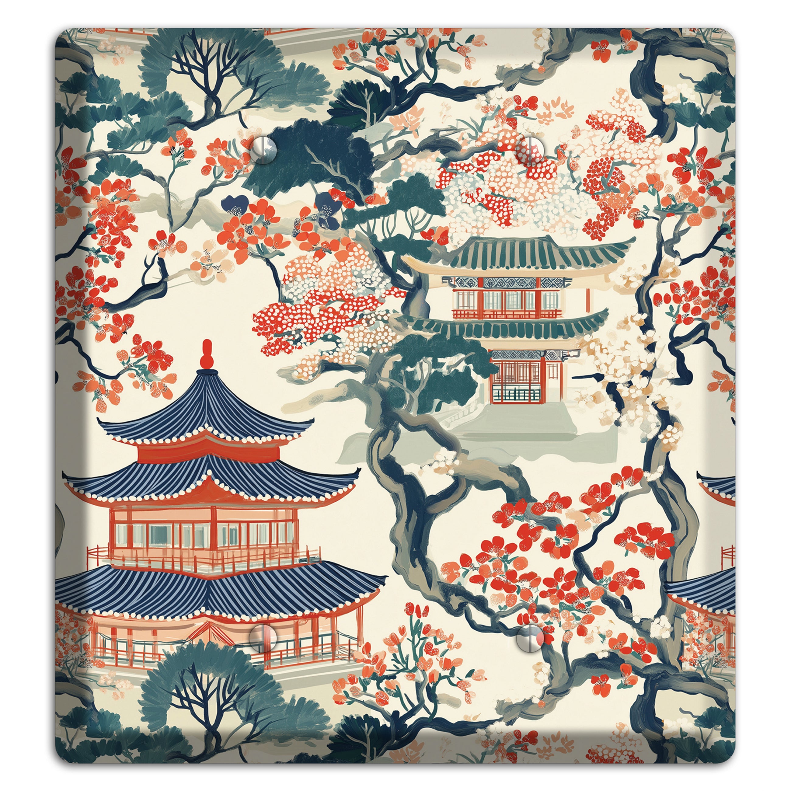 Blossom & Pagoda 2 Blank Wallplate