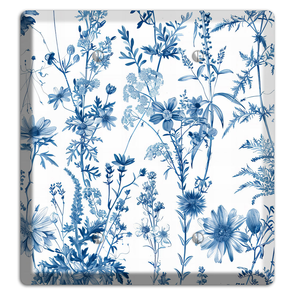 Meadow Pressed Blue 2 Blank Wallplate