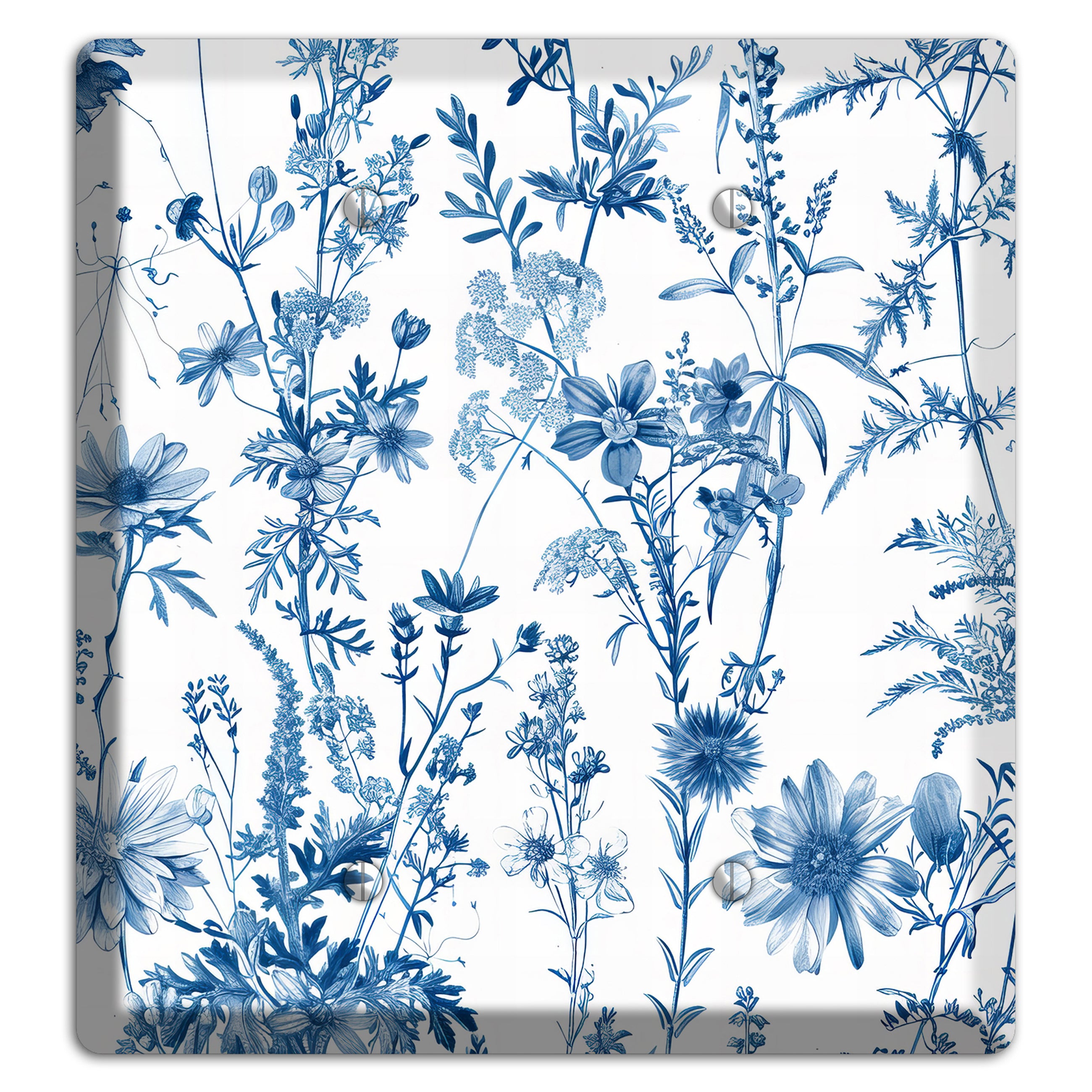 Meadow Pressed Blue 2 Blank Wallplate