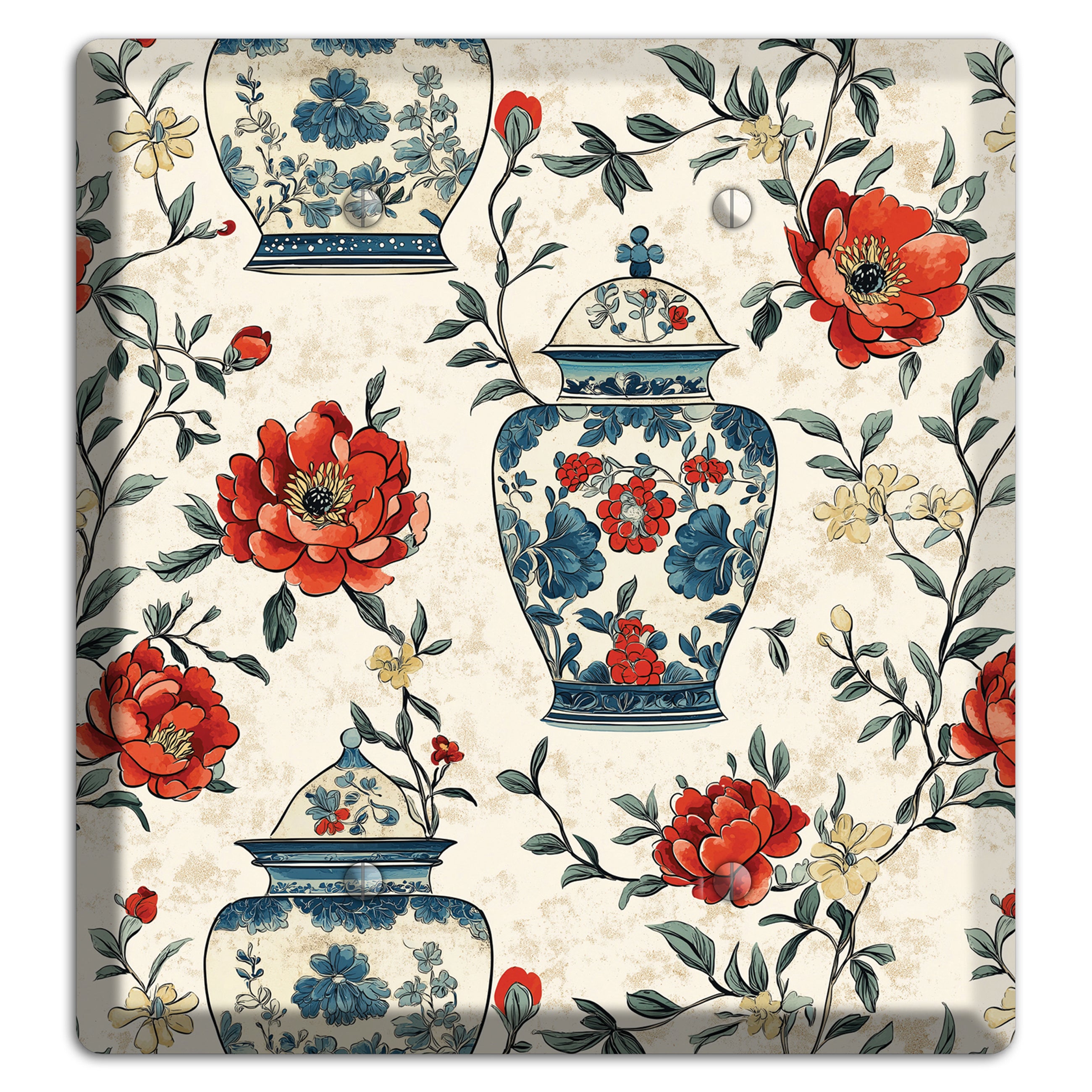 Porcelain & Peony 2 Blank Wallplate