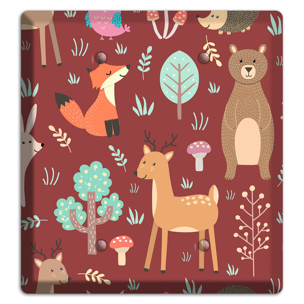 Woodland Friends (Maroon) 2 Blank Wallplate