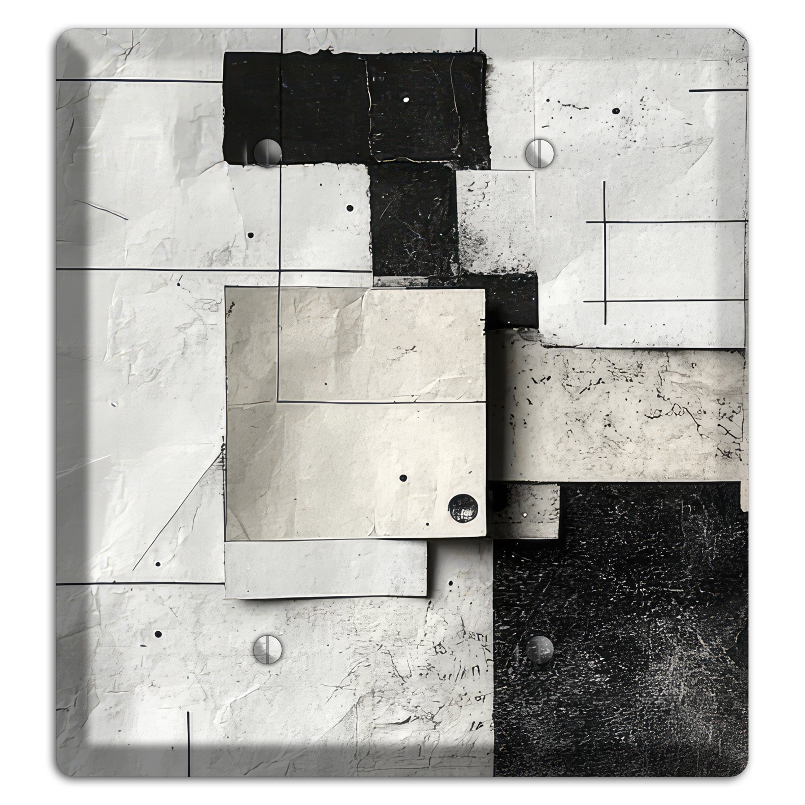 Torn Blueprint Collage 2 Blank Wallplate