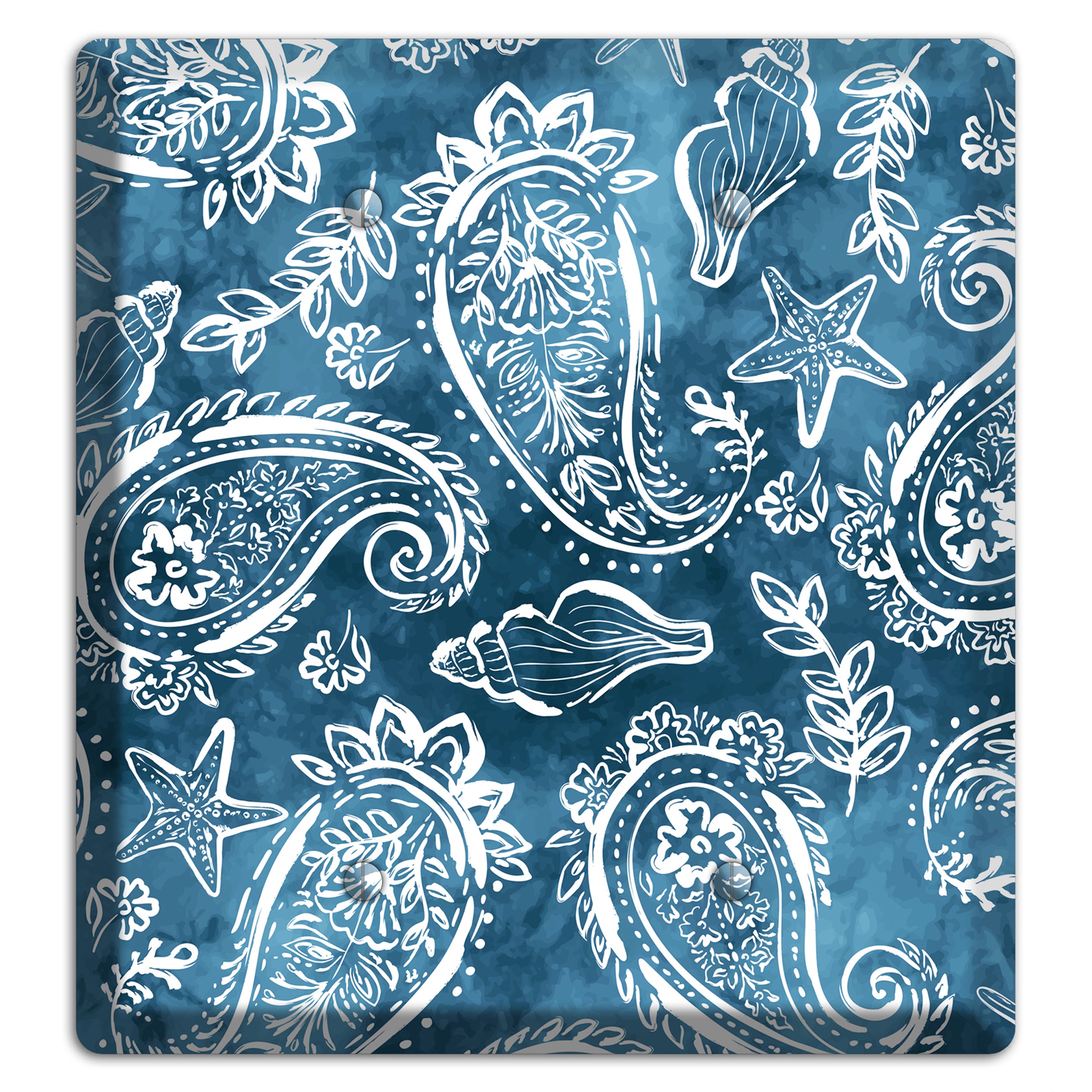 Indigo Tide Paisley 2 Blank Wallplate