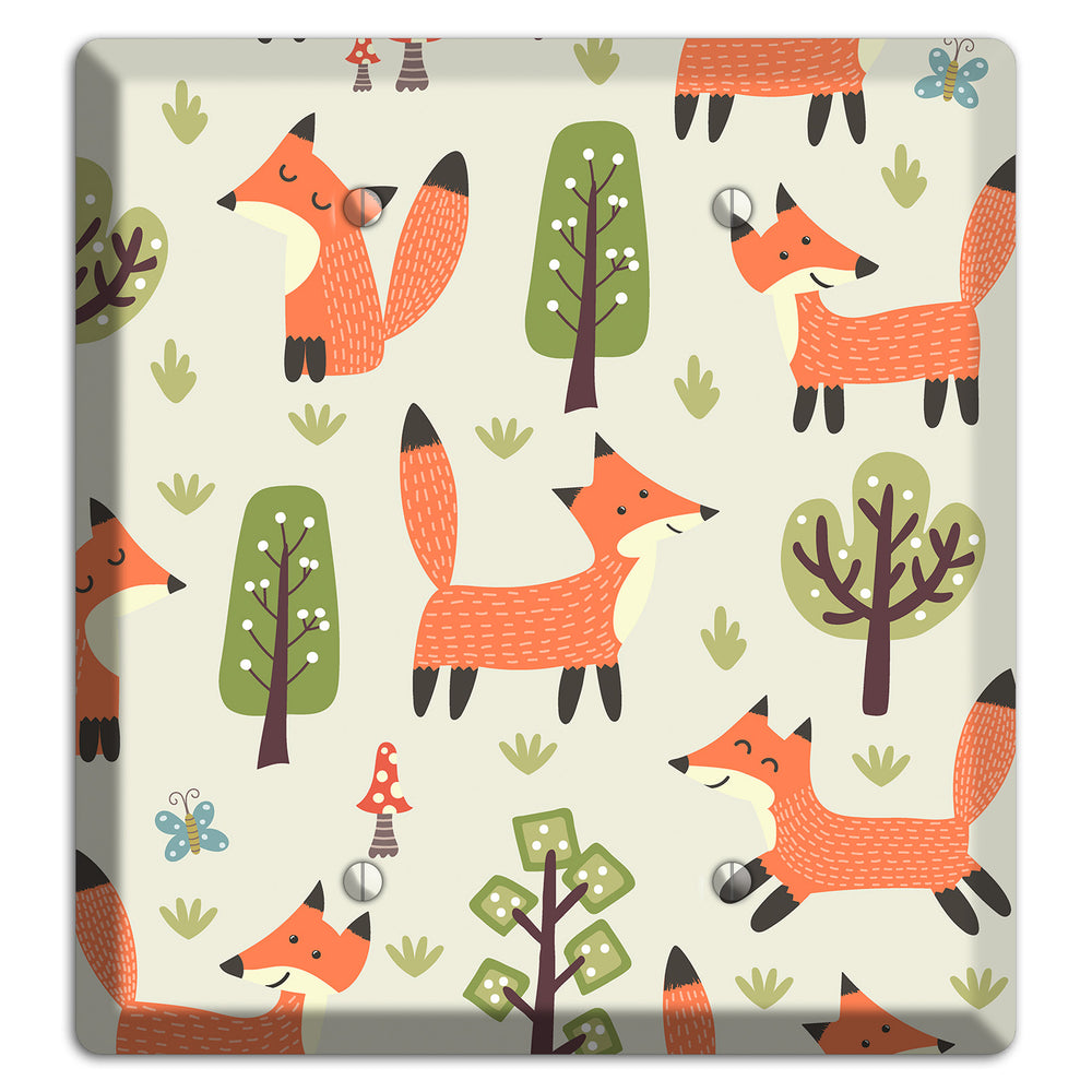 Fox & Forest (Olive) 2 Blank Wallplate