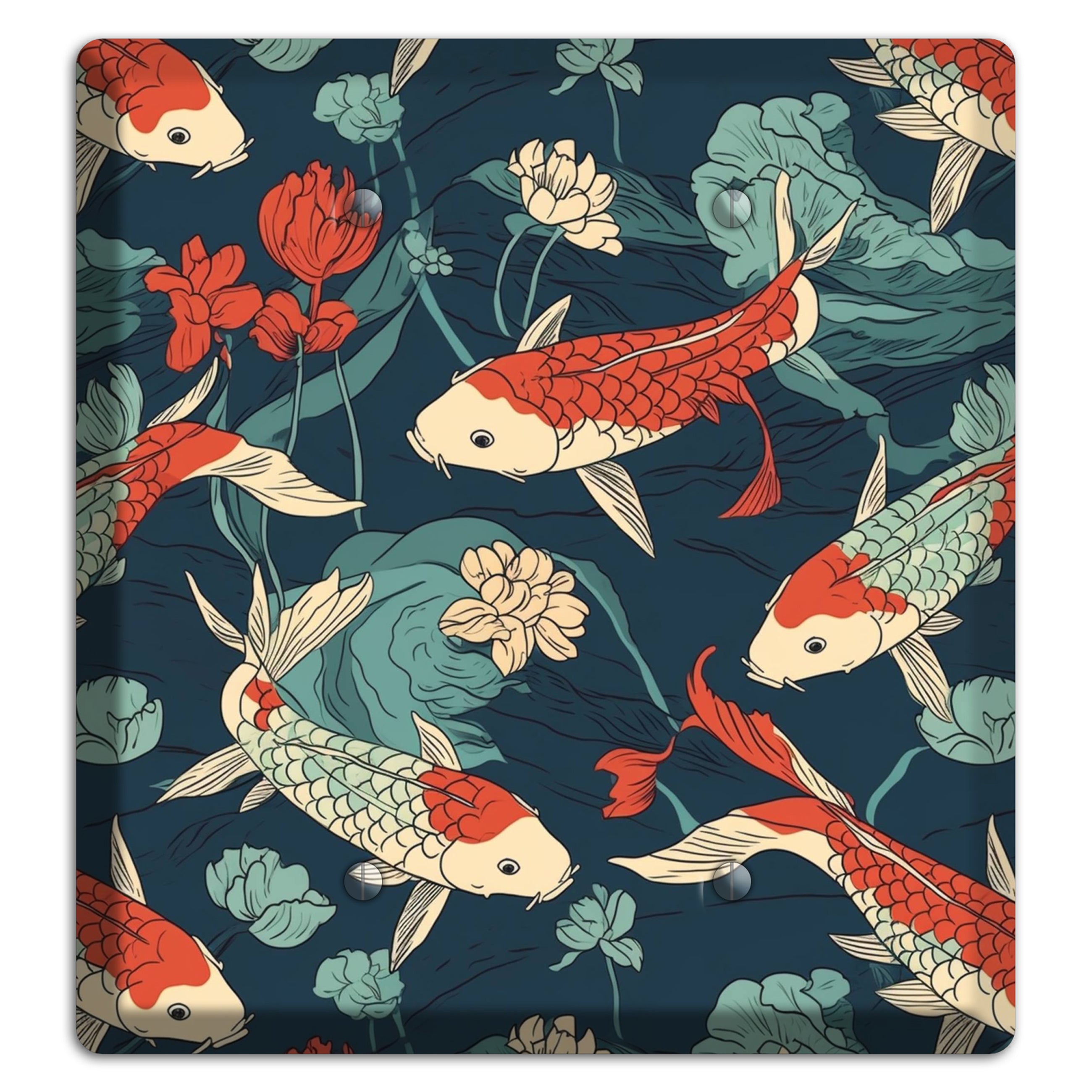 Koi & Lotus Drift 2 Blank Wallplate