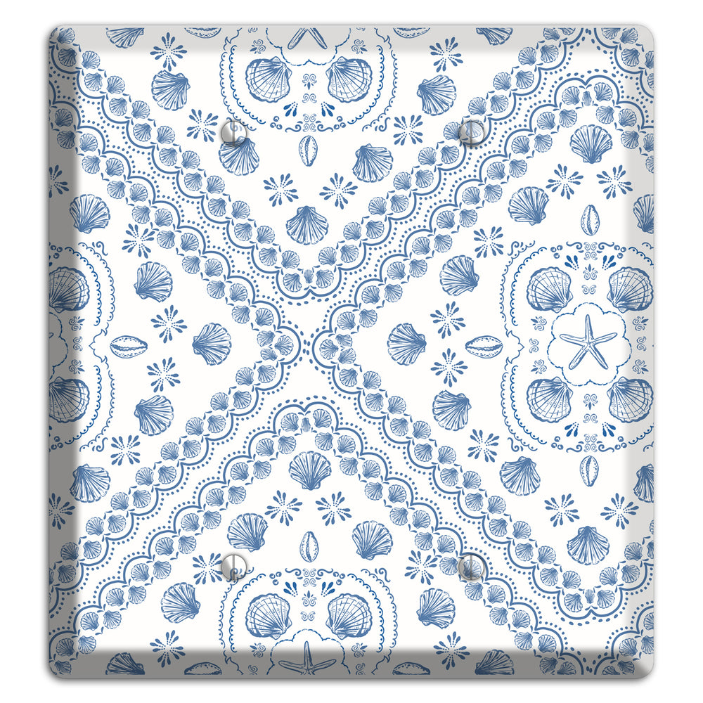 Azure Shell Damask 2 Blank Wallplate