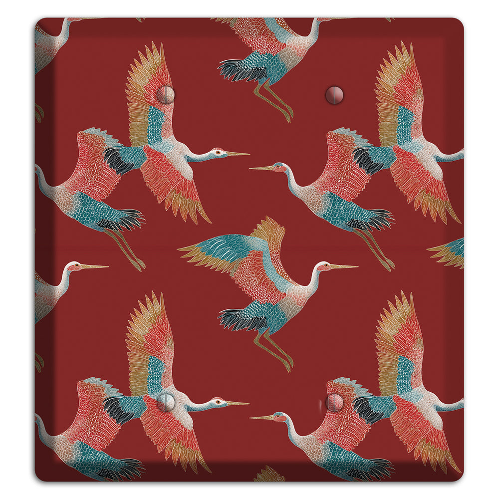 Crimson Heron Dance 2 Blank Wallplate