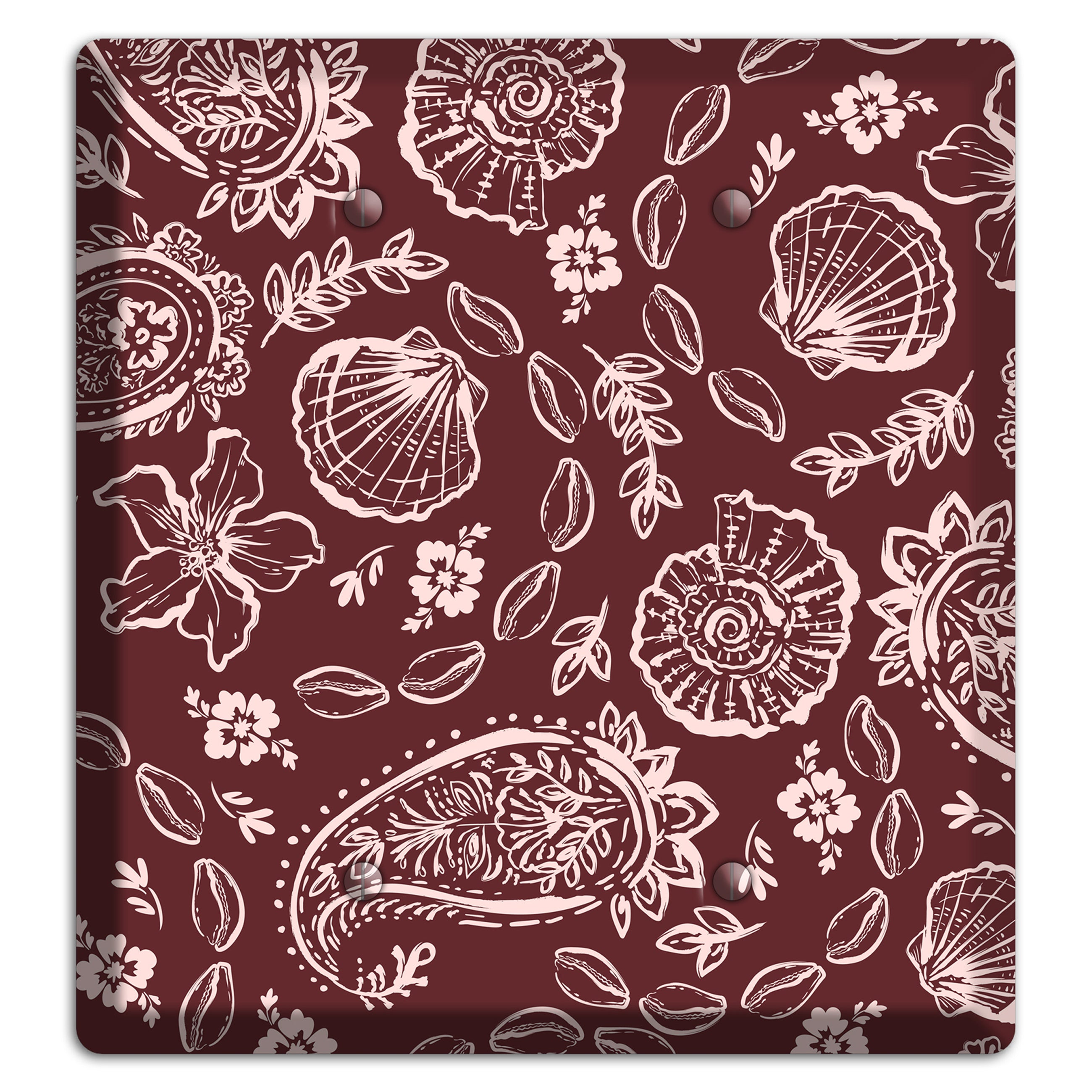 Crimson Shell Paisley 2 Blank Wallplate