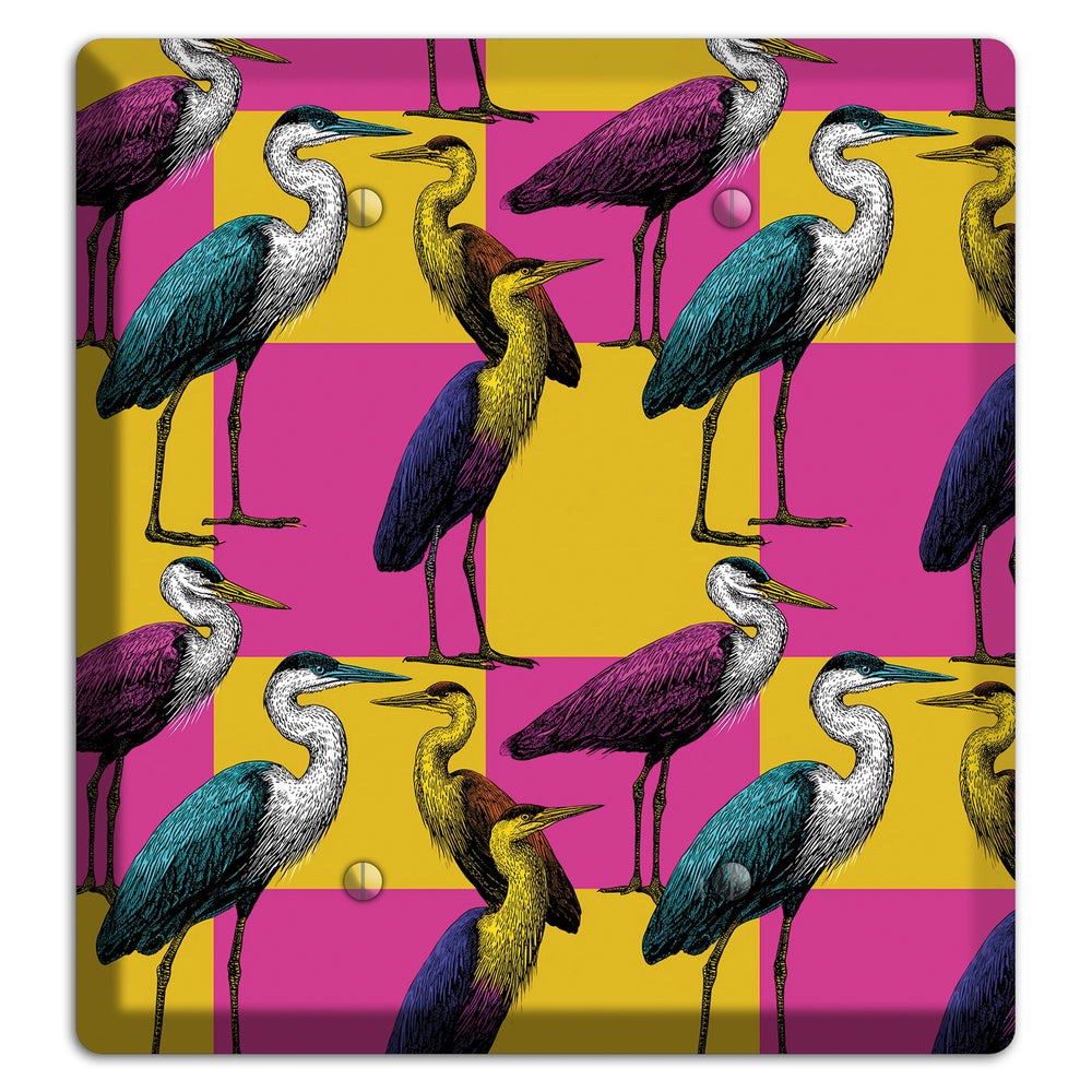 Magenta Heron Grid 2 Blank Wallplate