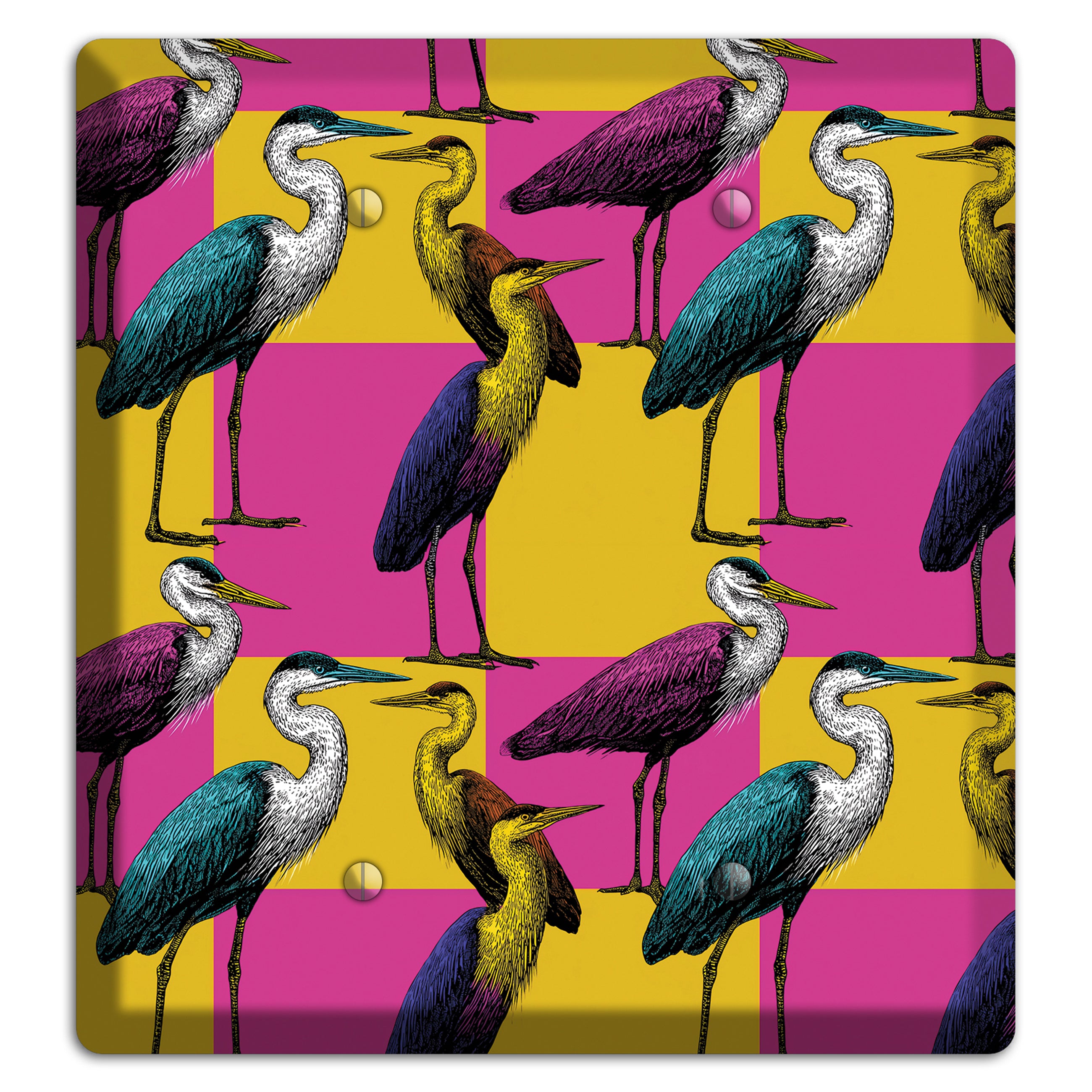 Magenta Heron Grid 2 Blank Wallplate