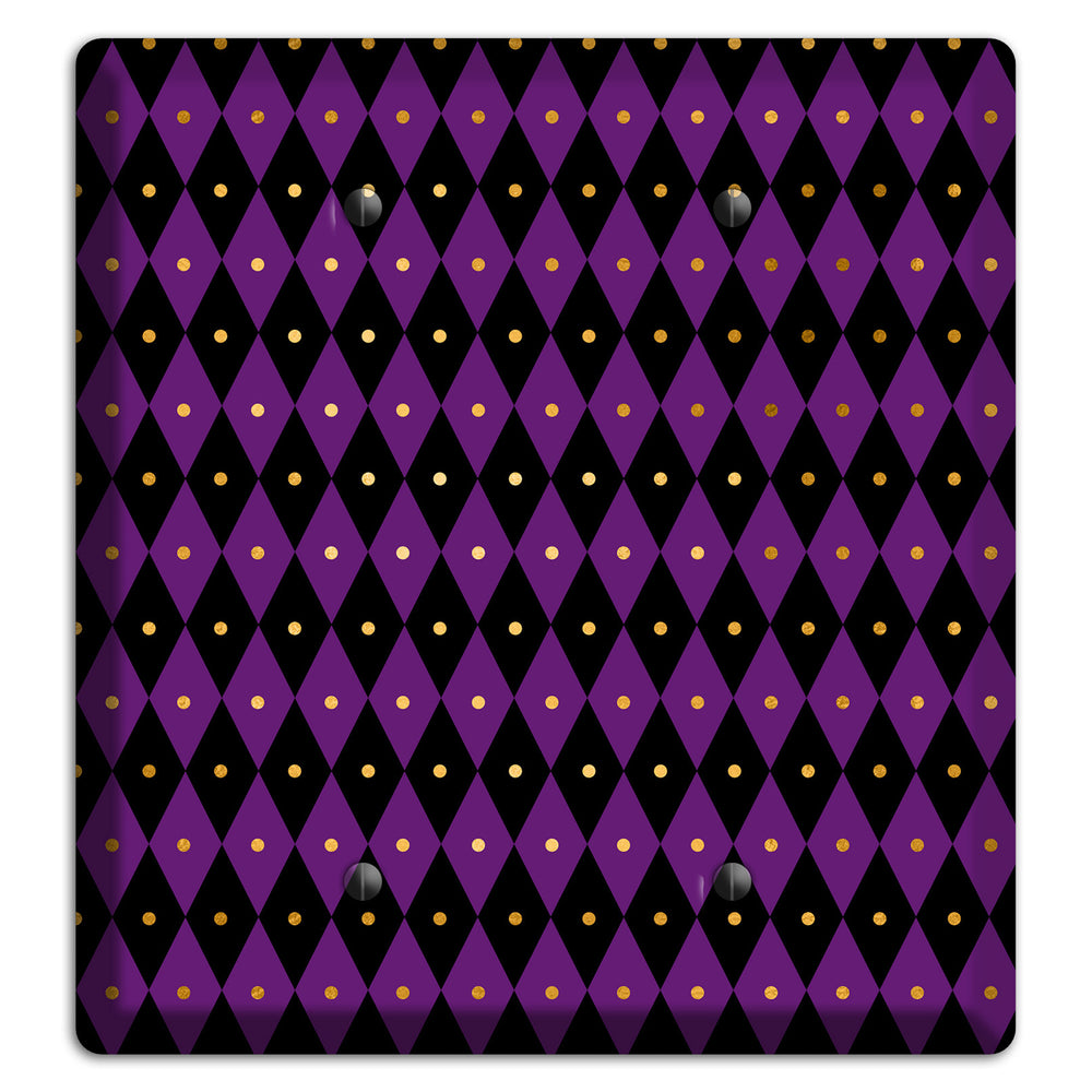 Royal Check: Violet 2 Blank Wallplate