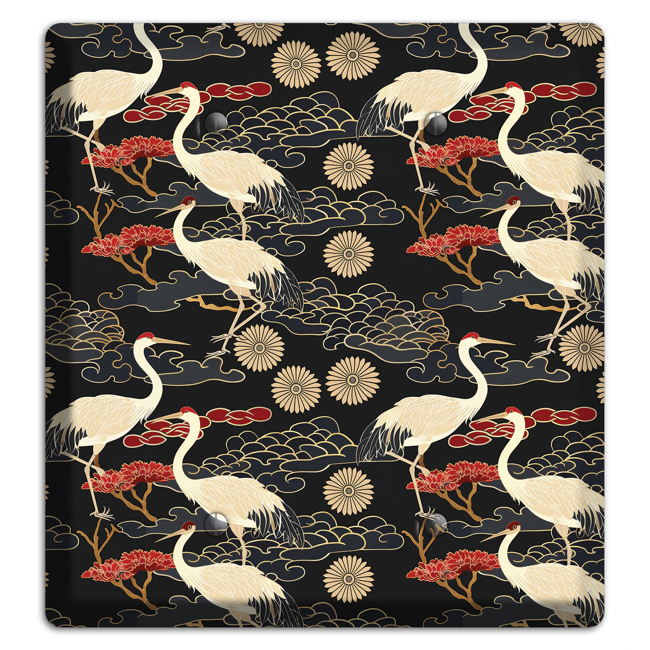Obsidian Crane Procession 2 Blank Wallplate