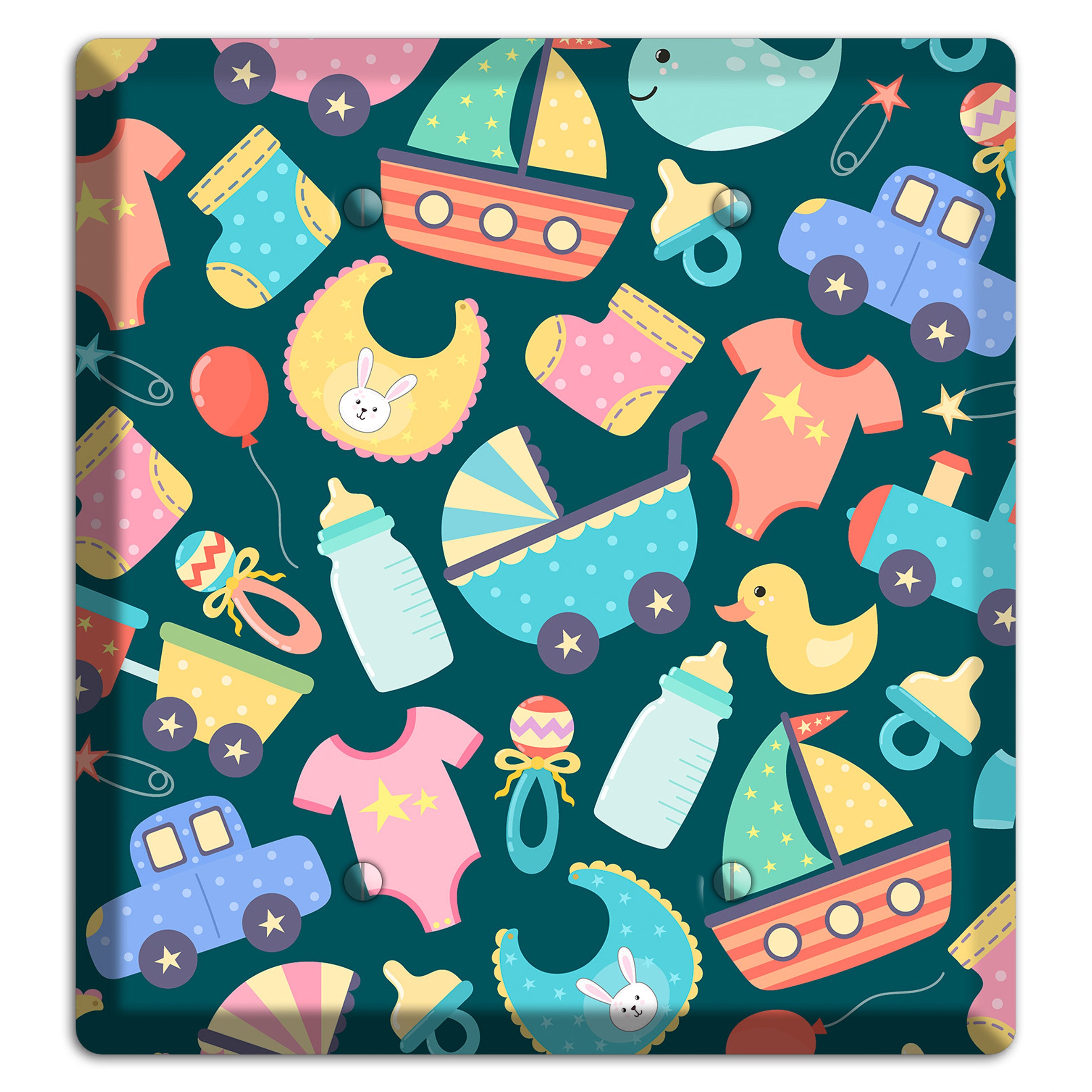 Baby Parade (Teal) 2 Blank Wallplate