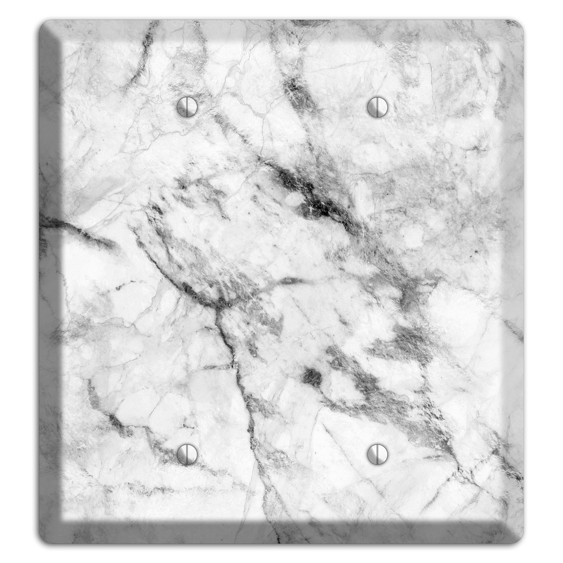 White and Gray Marble 2 Blank Wallplate