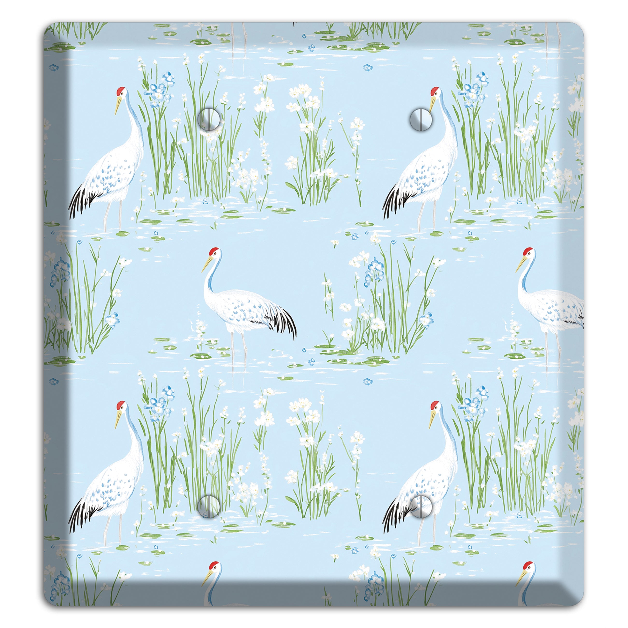 Azure Crane Sanctuary 2 Blank Wallplate