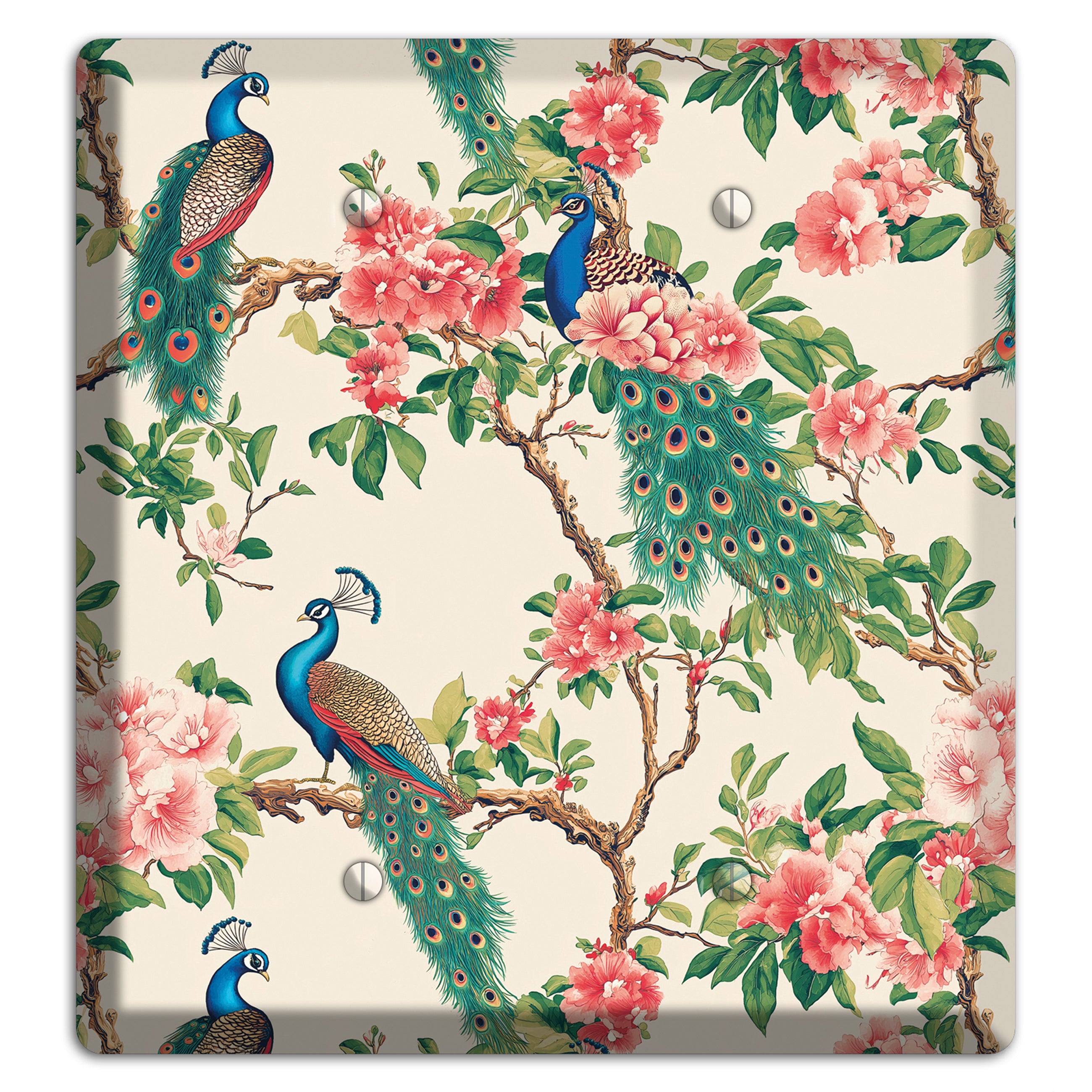 Peacock & Peony Court 2 Blank Wallplate