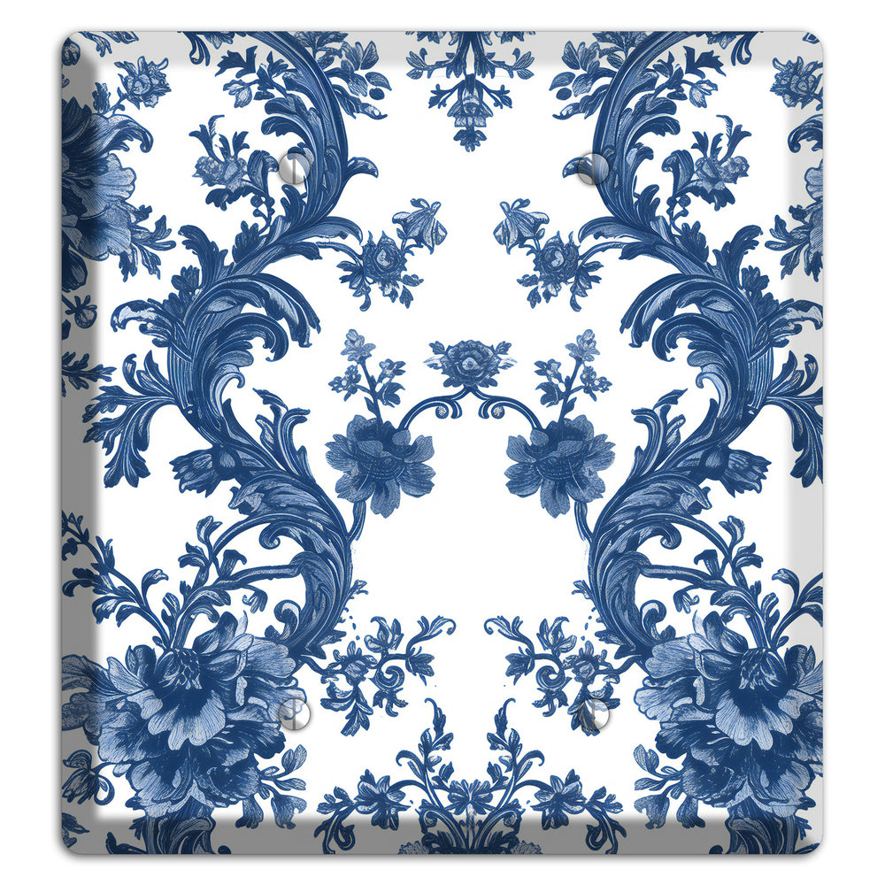Cobalt Garden Damask 2 Blank Wallplate