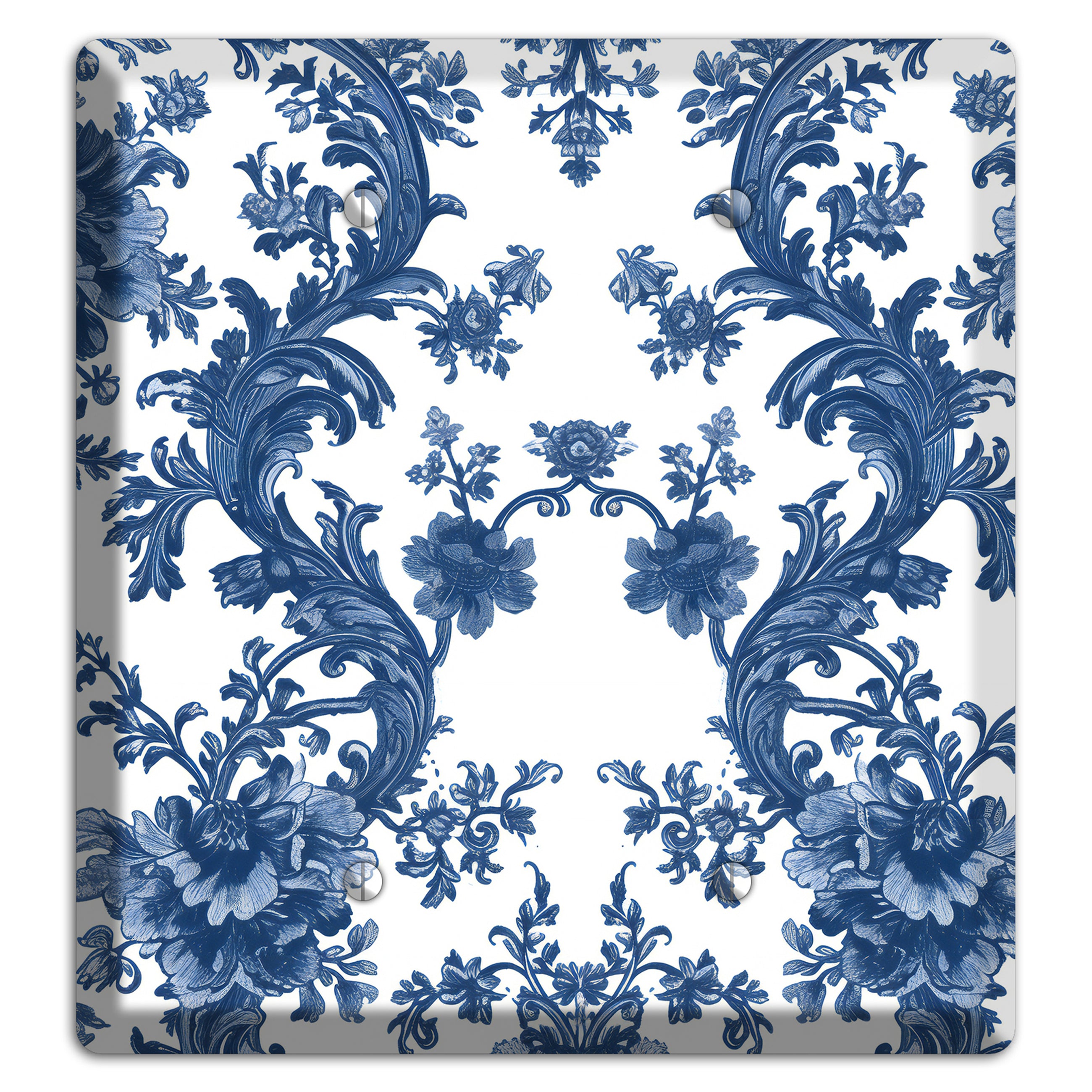 Cobalt Garden Damask 2 Blank Wallplate