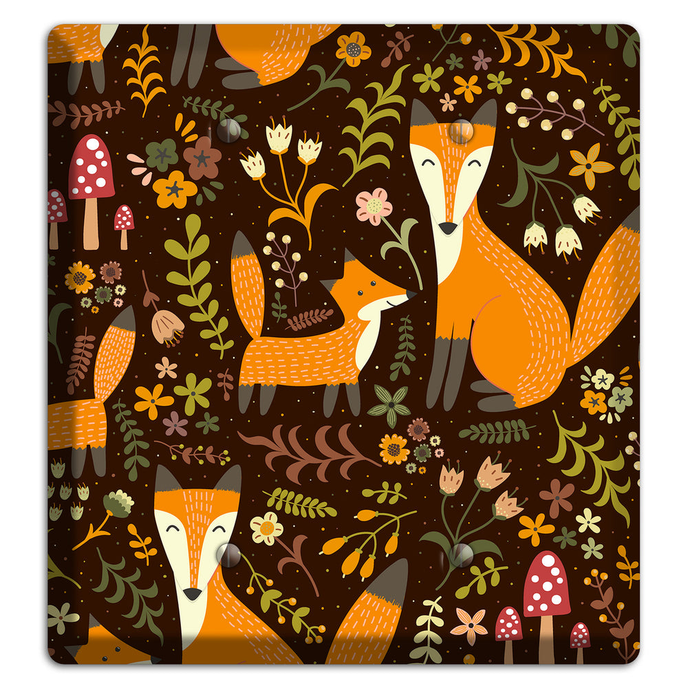 Fox Garden (Chocolate) 2 Blank Wallplate