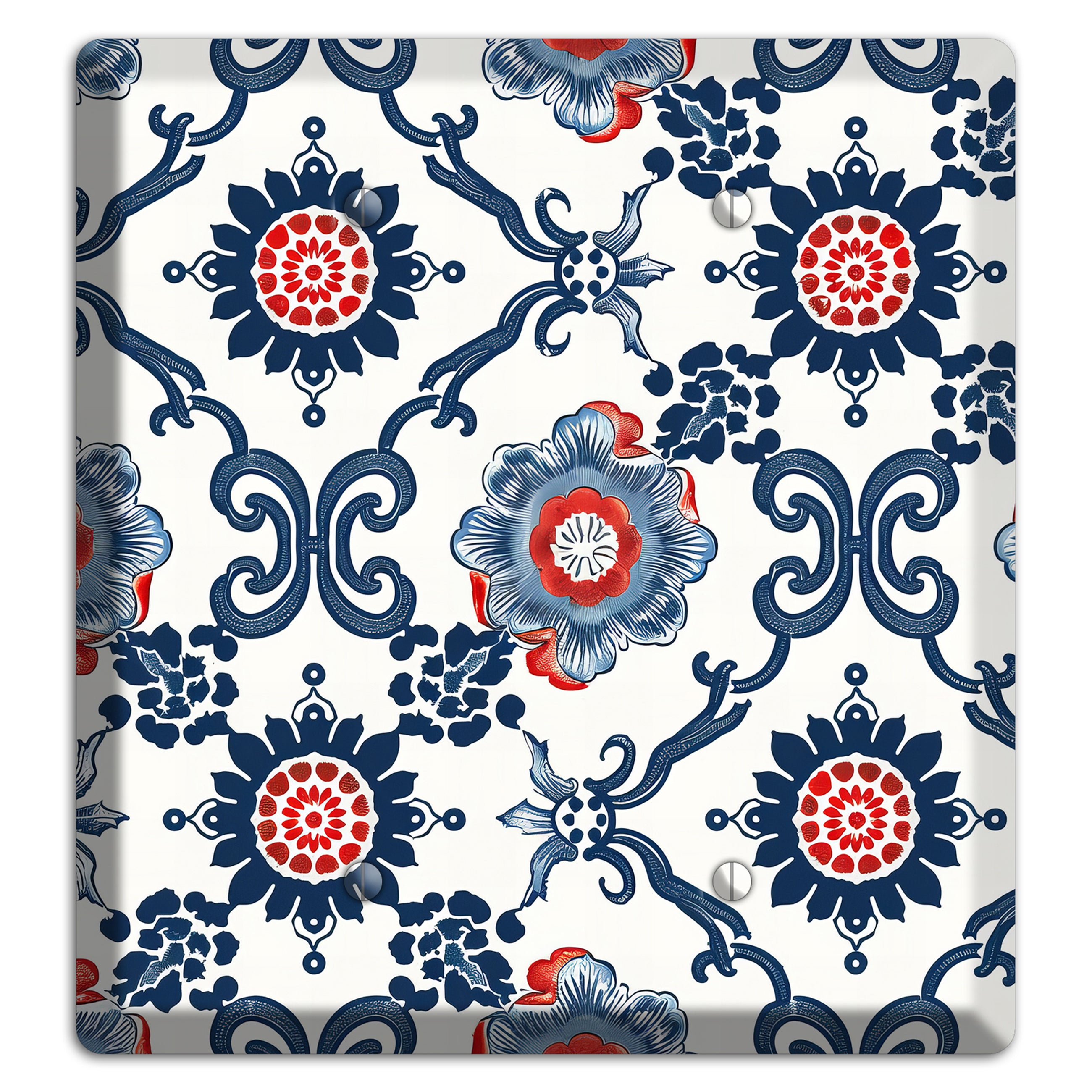 Indigo Court Florals 2 Blank Wallplate