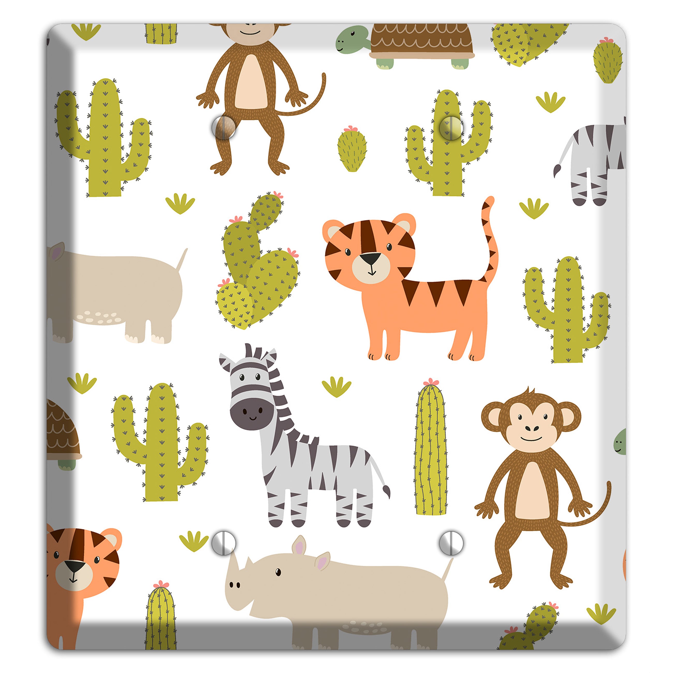 Safari Critters (White) 2 Blank Wallplate