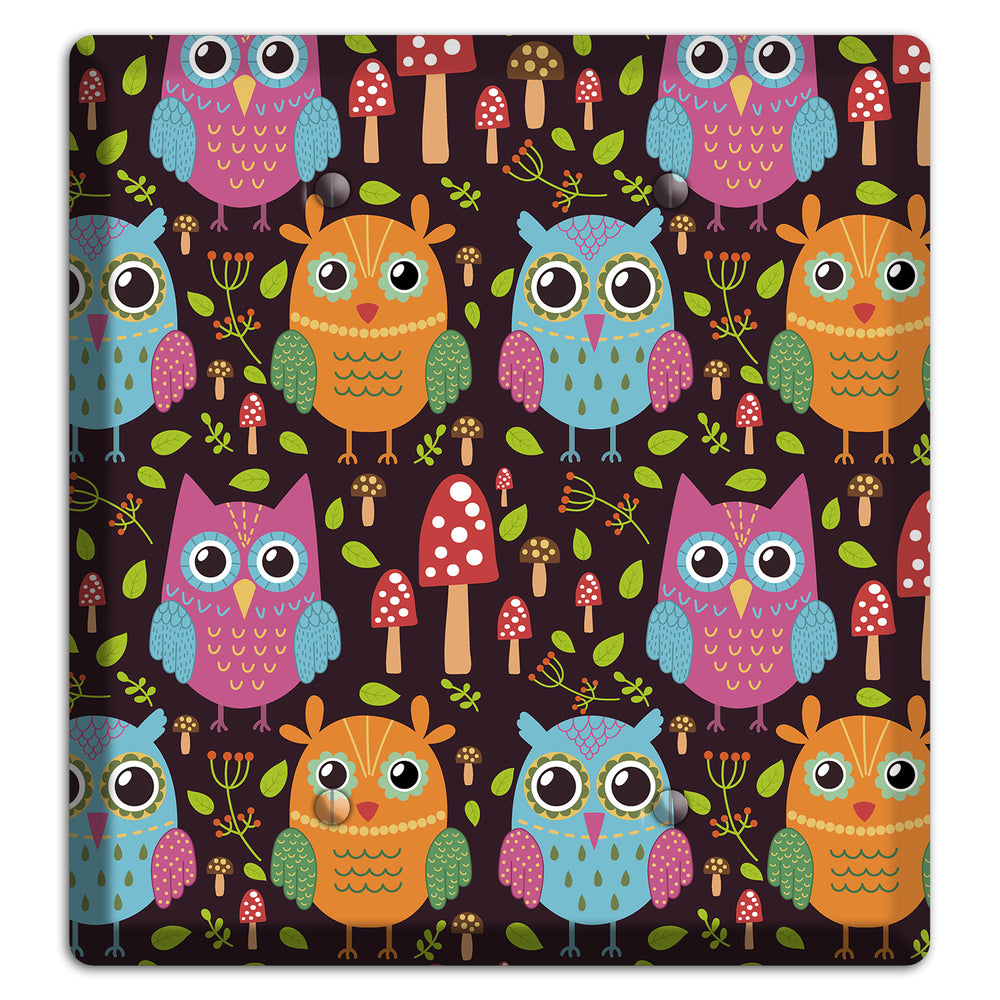 Bright Forest Owls 2 Blank Wallplate