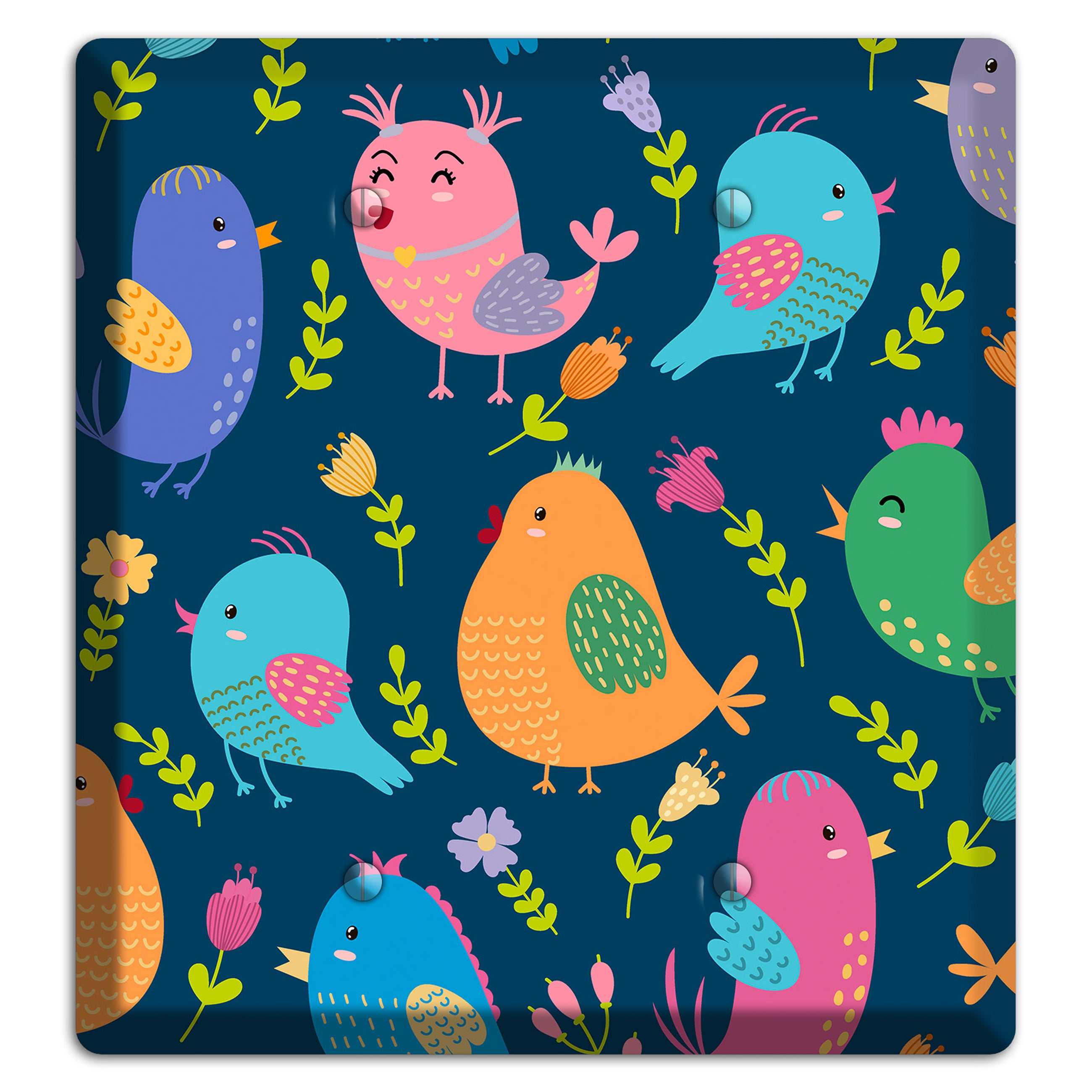 Jungle Chorus (Navy) 2 Blank Wallplate