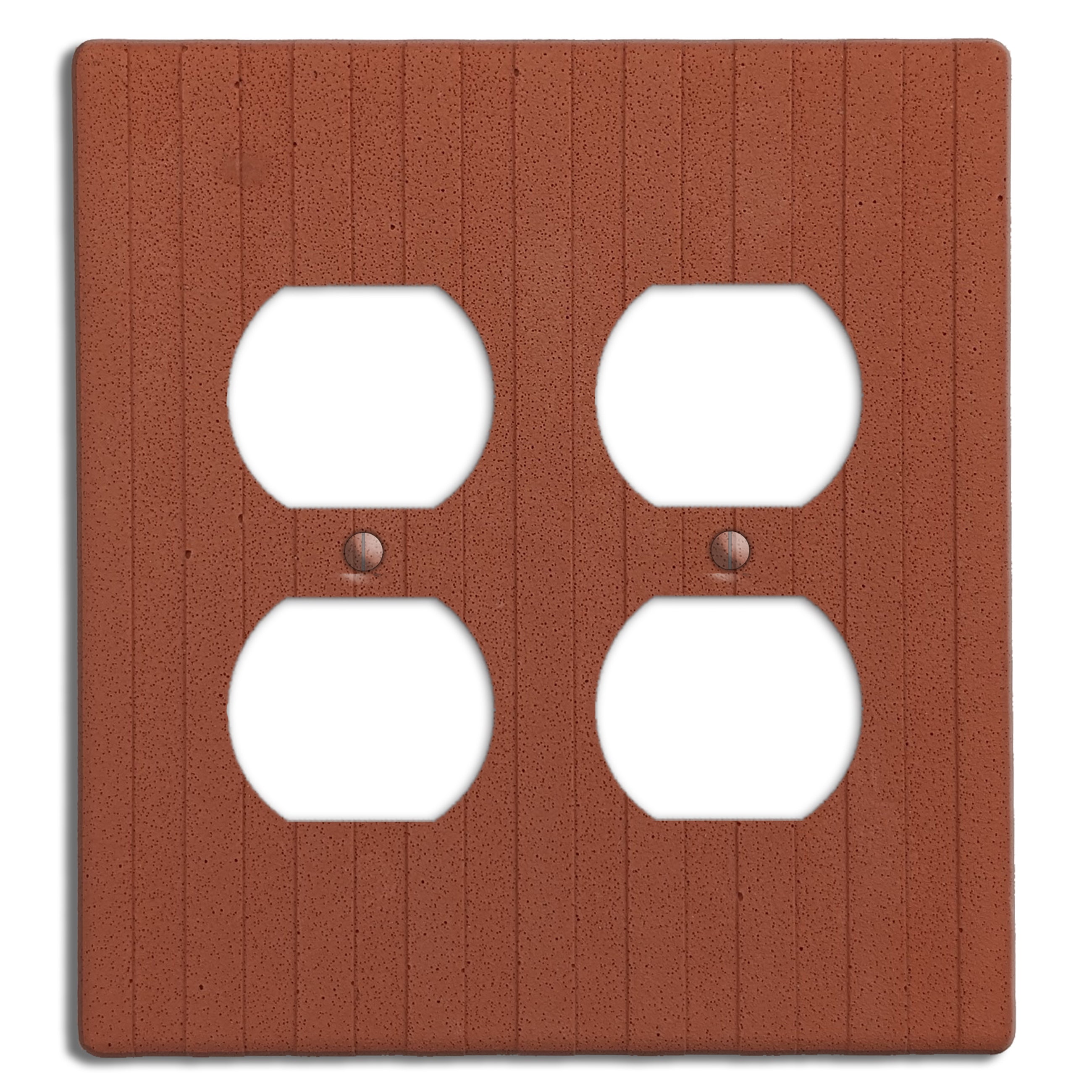 Terra Red Boho Stripes 2 Duplex Outlet Cover Plate