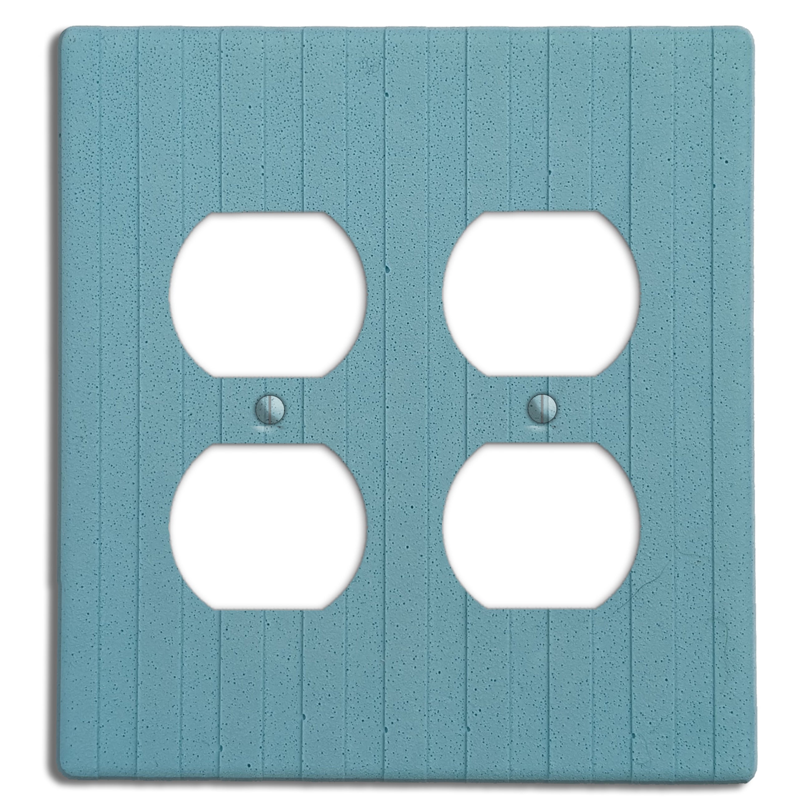 Caribbean Blue Boho Stripes 2 Duplex Outlet Cover Plate