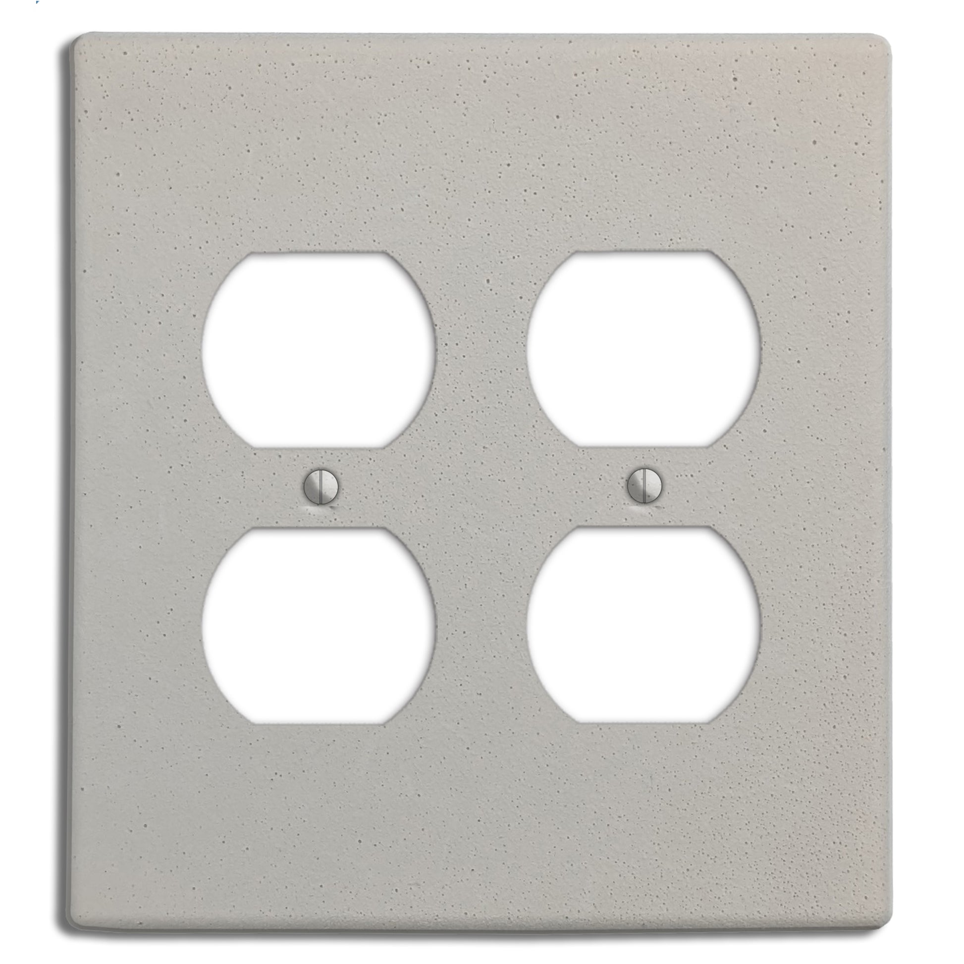 White Boho Smooth 2 Duplex Outlet Cover Plate