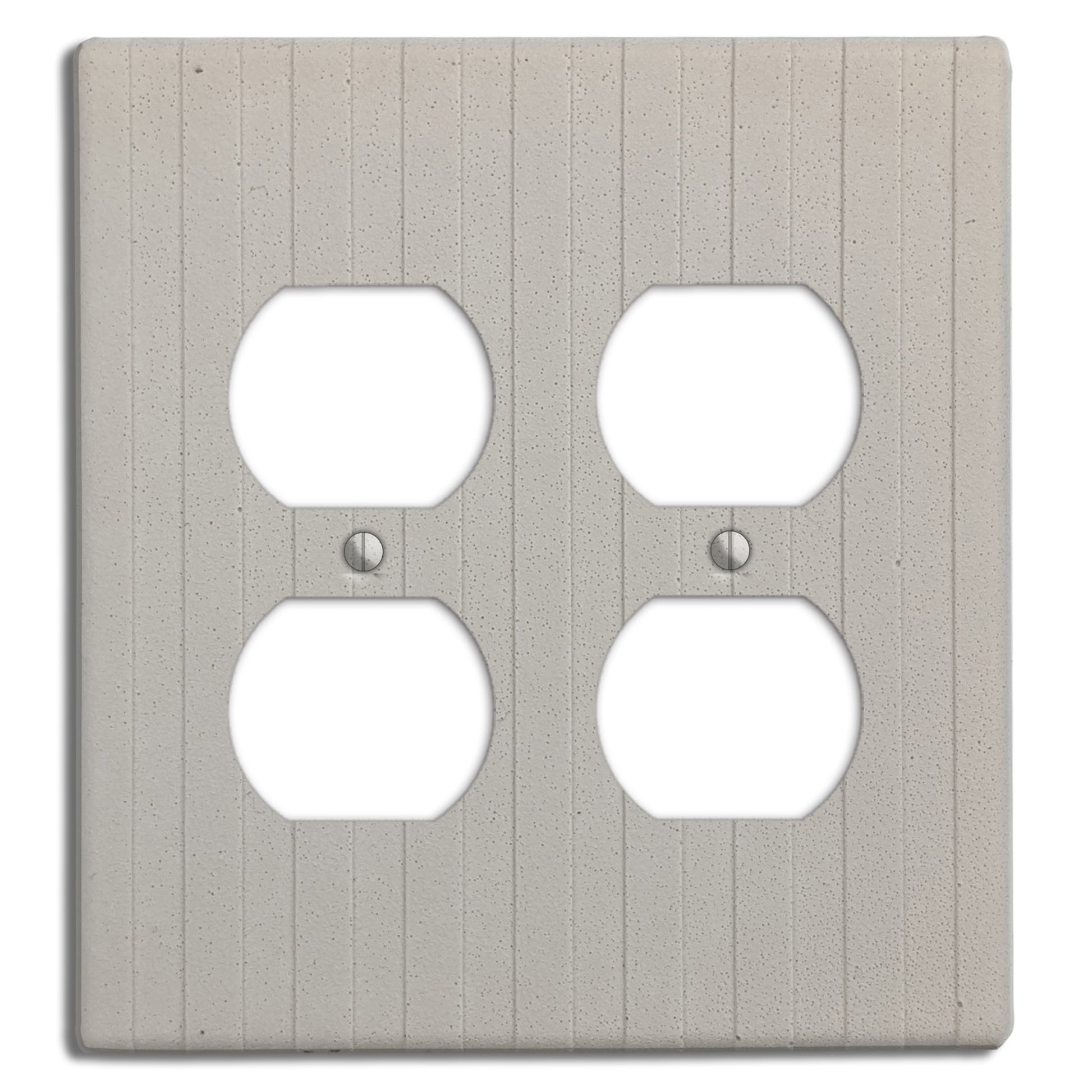 White Boho Stripes 2 Duplex Outlet Cover Plate