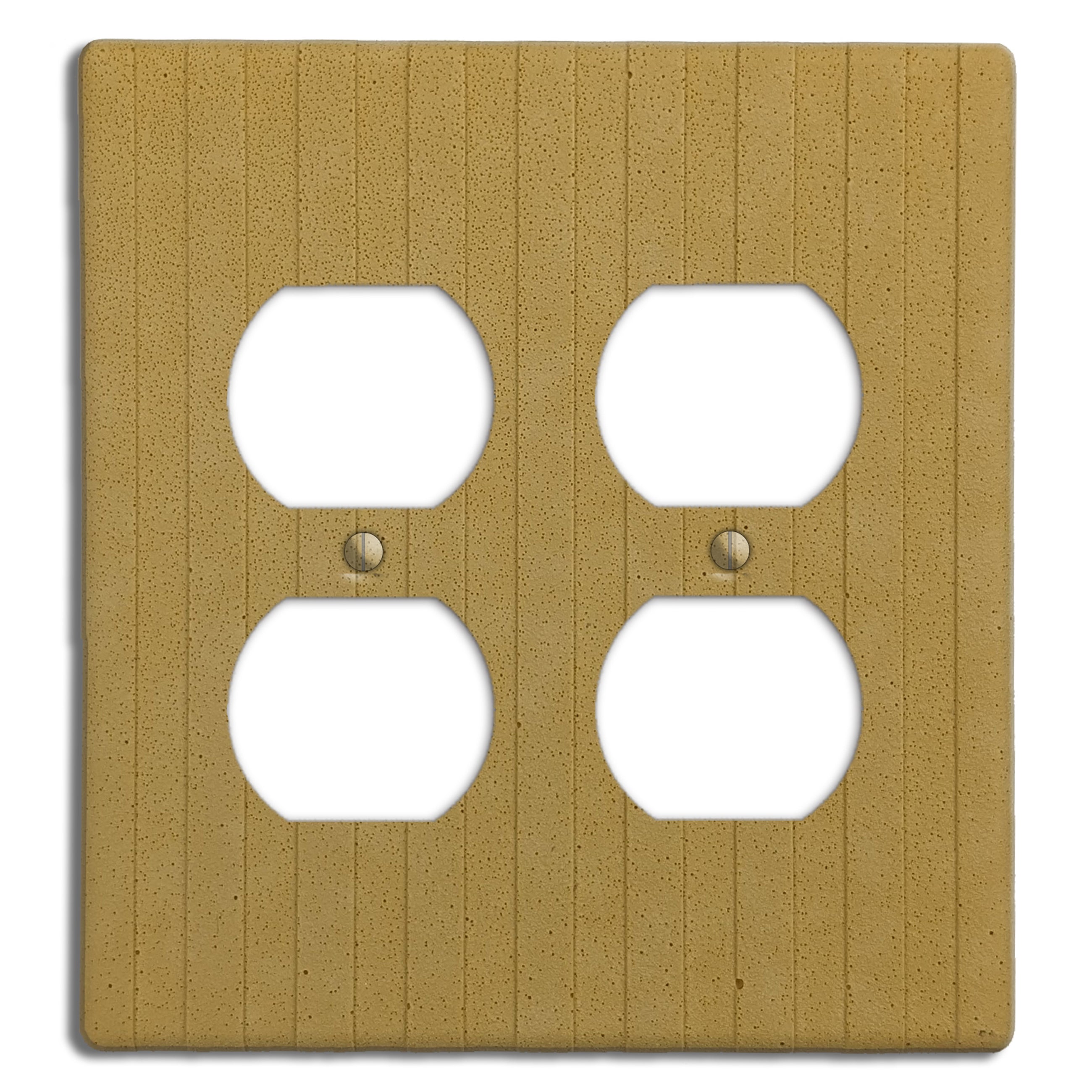 Saffron Yellow Boho Stripes 2 Duplex Outlet Cover Plate