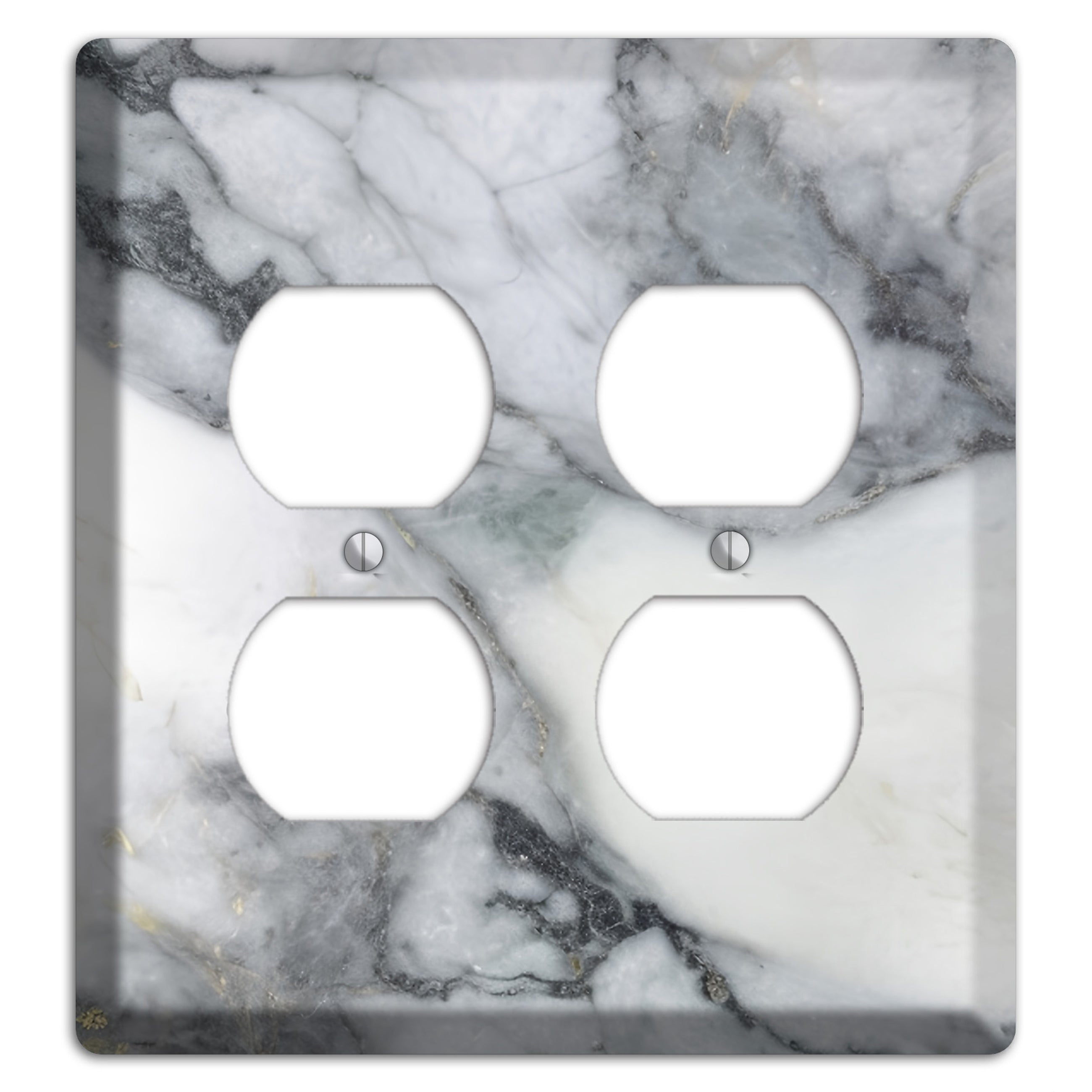 White and Grey Marble 2 Duplex Wallplate