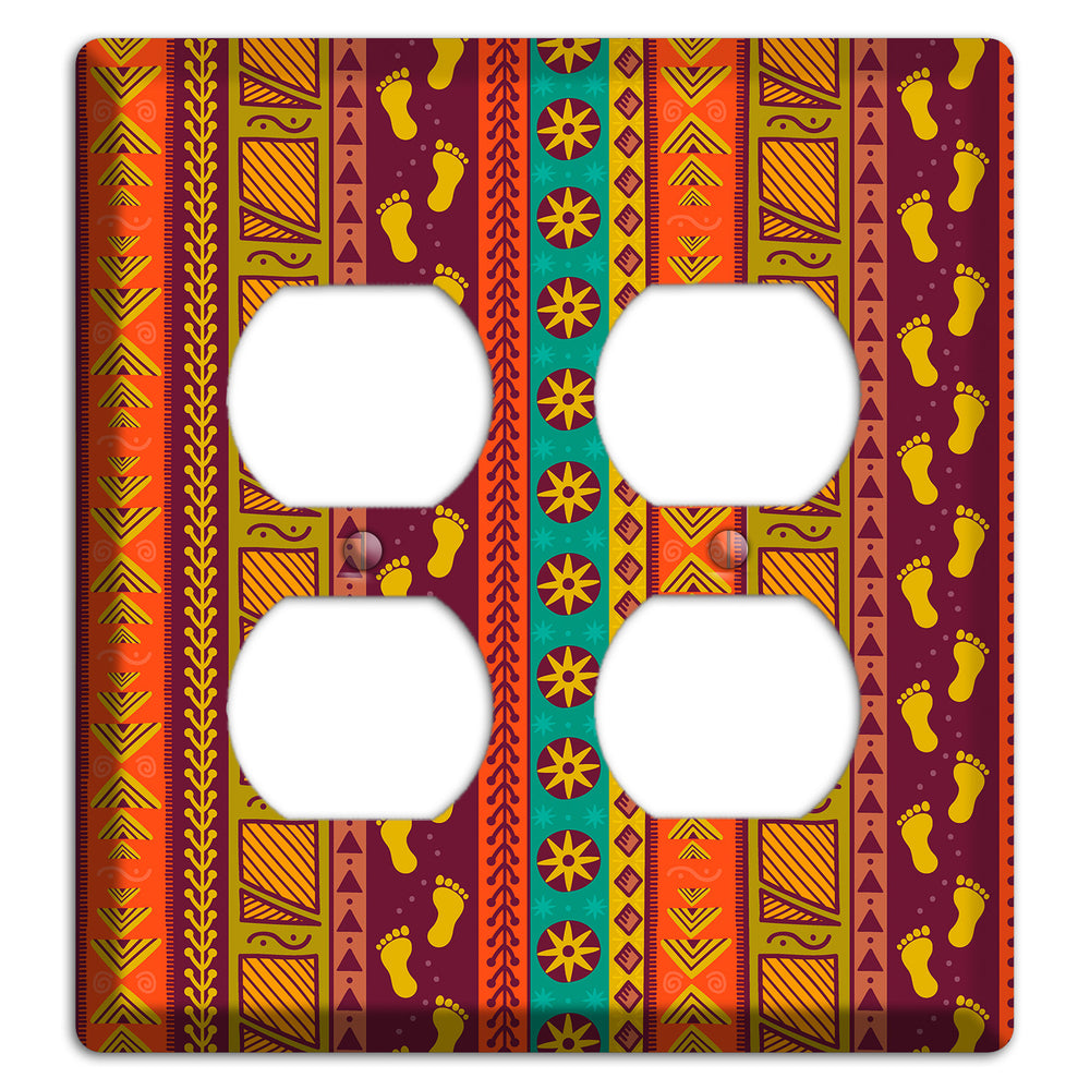 Tribal Footsteps 2 Duplex Wallplate