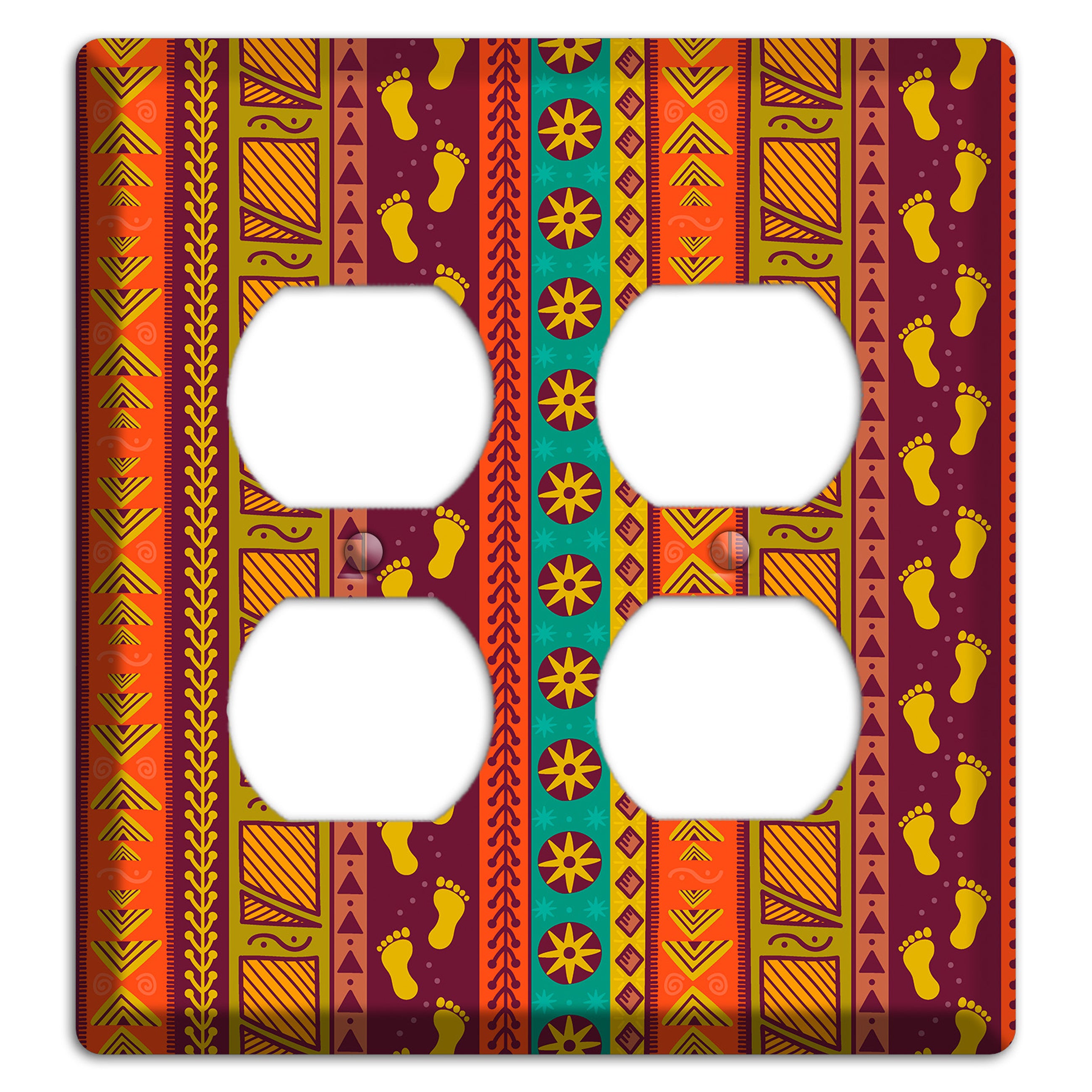 Tribal Footsteps 2 Duplex Wallplate