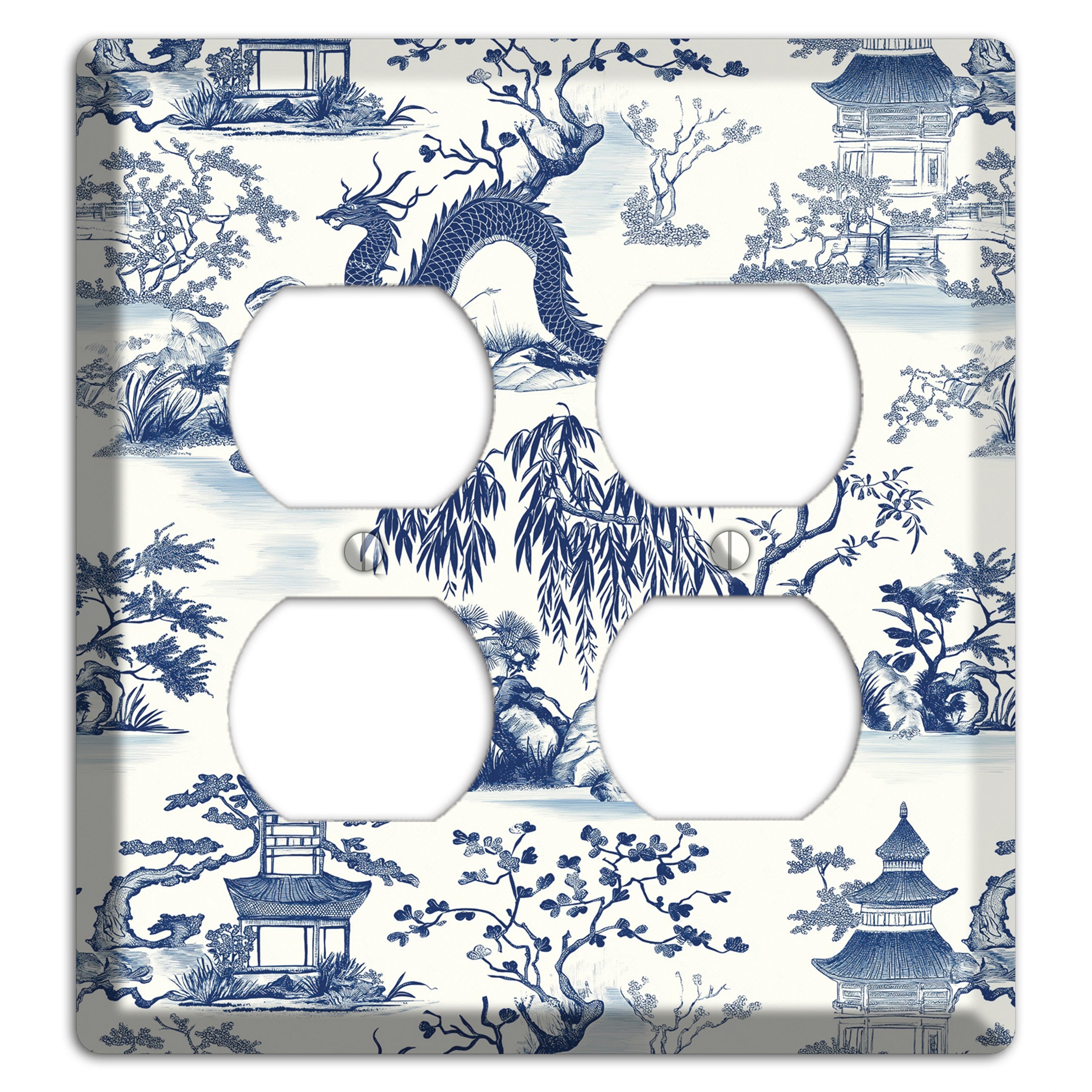 Dragon & Pagoda 2 Duplex Wallplate