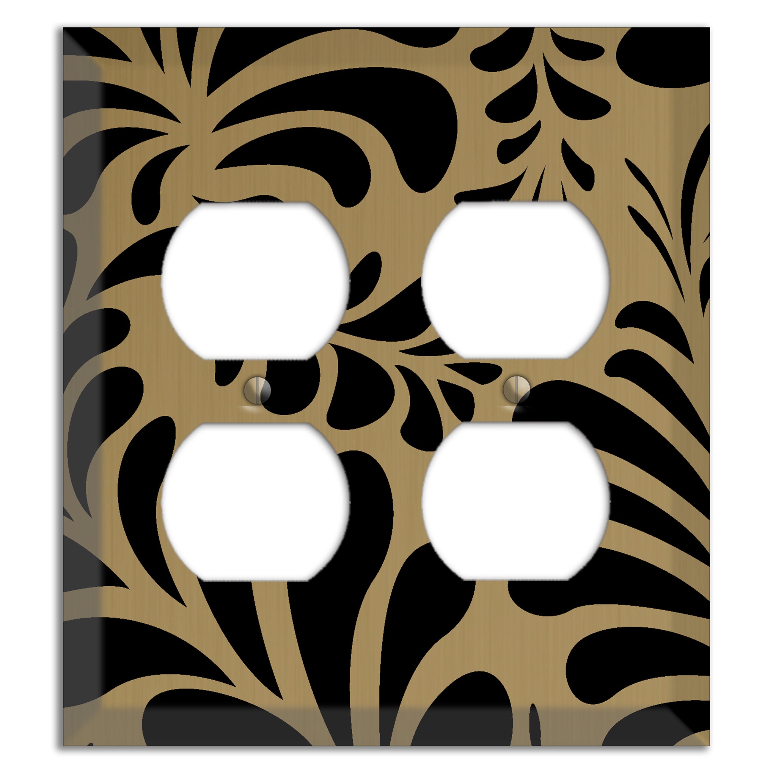Tower Gold Jungle Fan 2 Duplex Wallplate