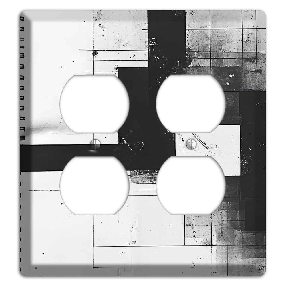 Fractured Blueprint 2 Duplex Wallplate