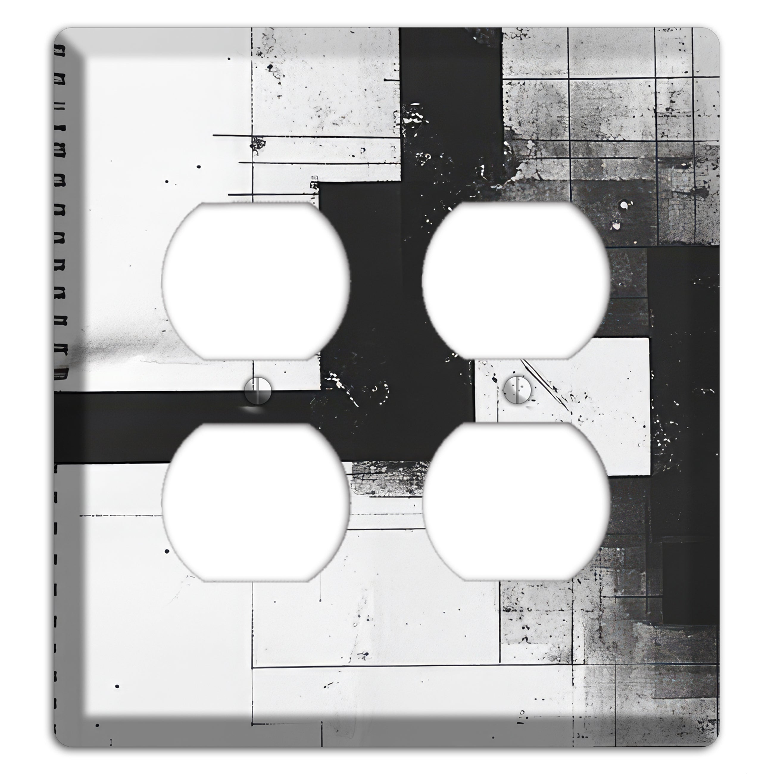 Fractured Blueprint 2 Duplex Wallplate