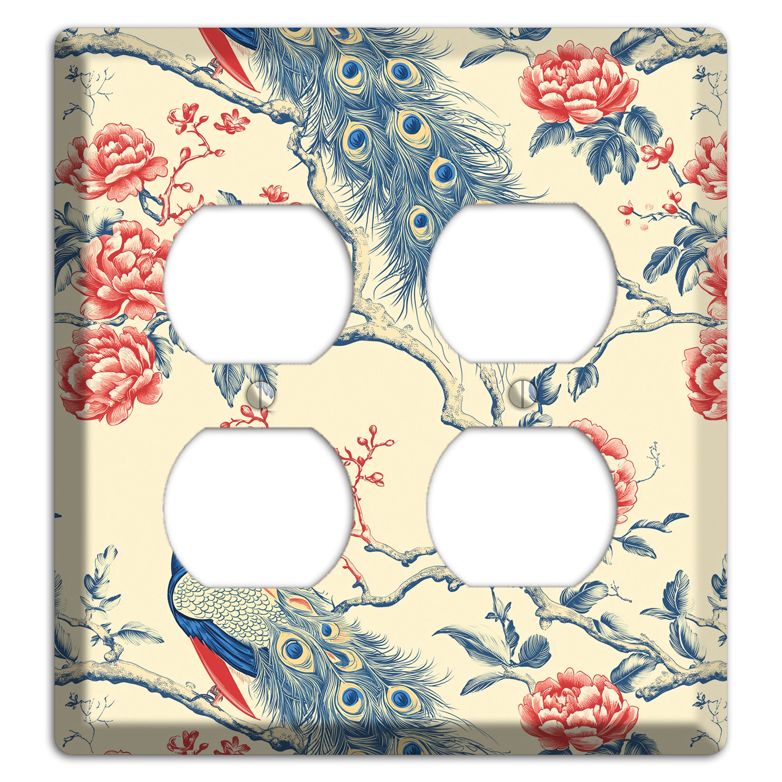 Peacock & Peony 2 Duplex Wallplate