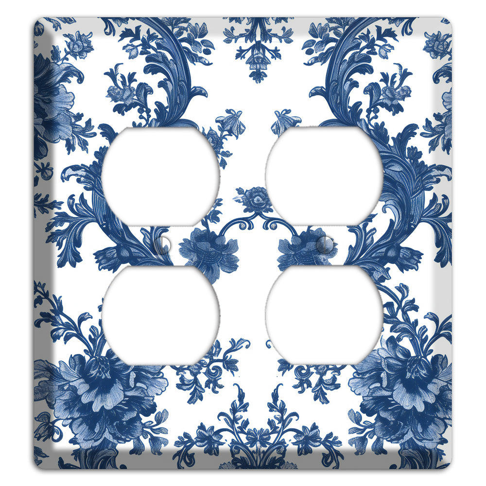 Cobalt Garden Damask 2 Duplex Wallplate